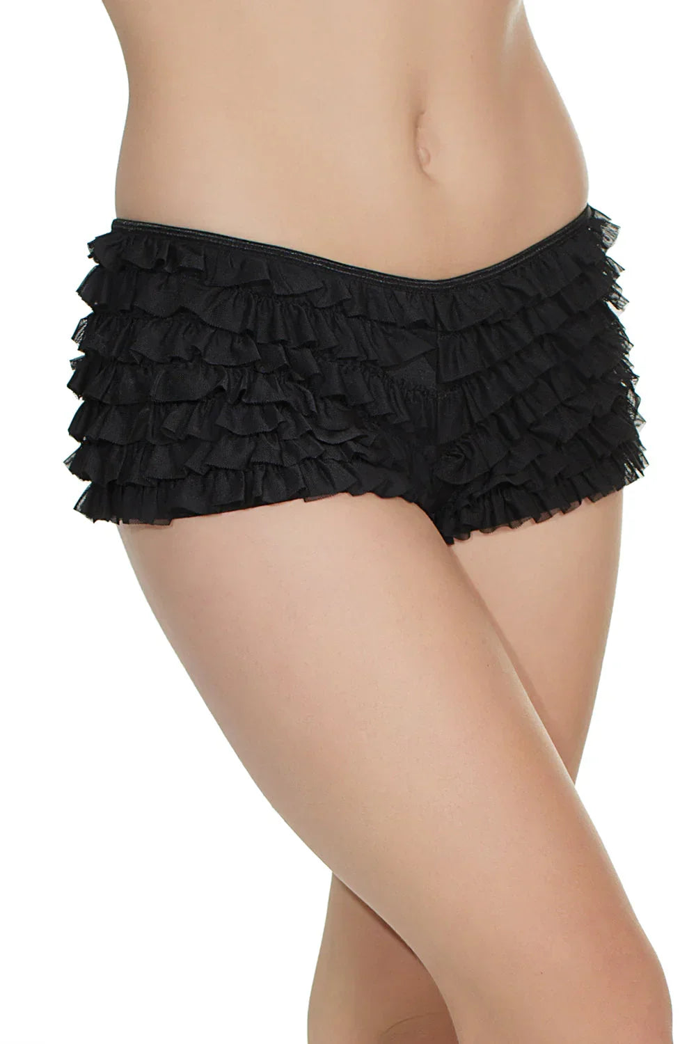 Ruffled Booty Shorts in Black