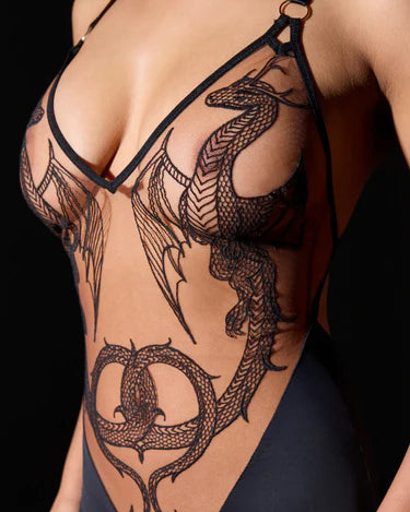 She Breathes Fire Dracona Bodysuit in Toffee