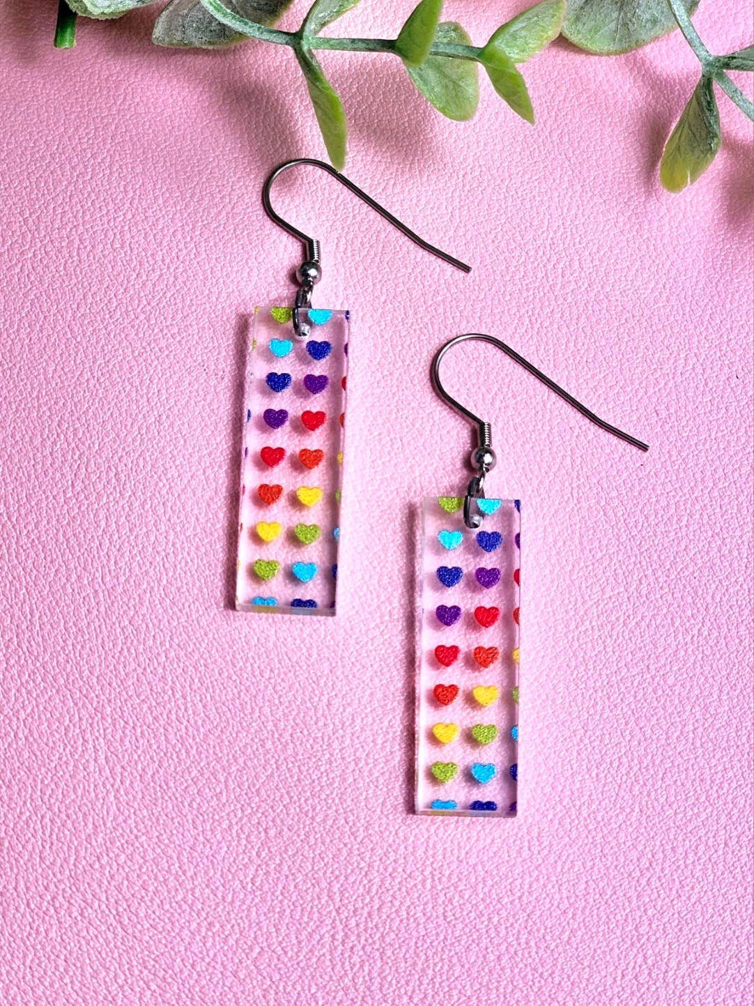 Bar Earrings in Rainbow Patterns