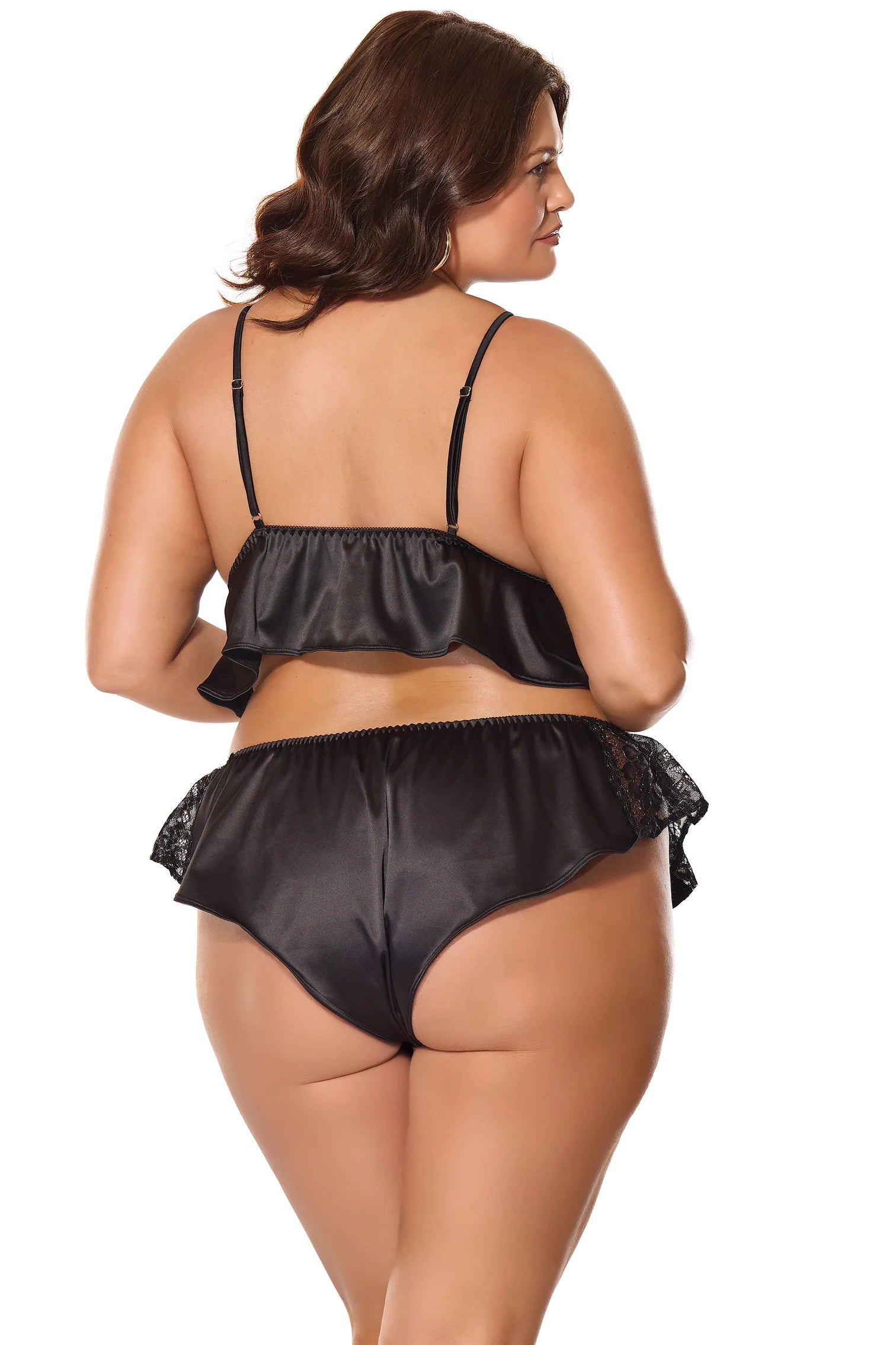 Little Ways to Flirt and Flounce Ruffle Set In Black