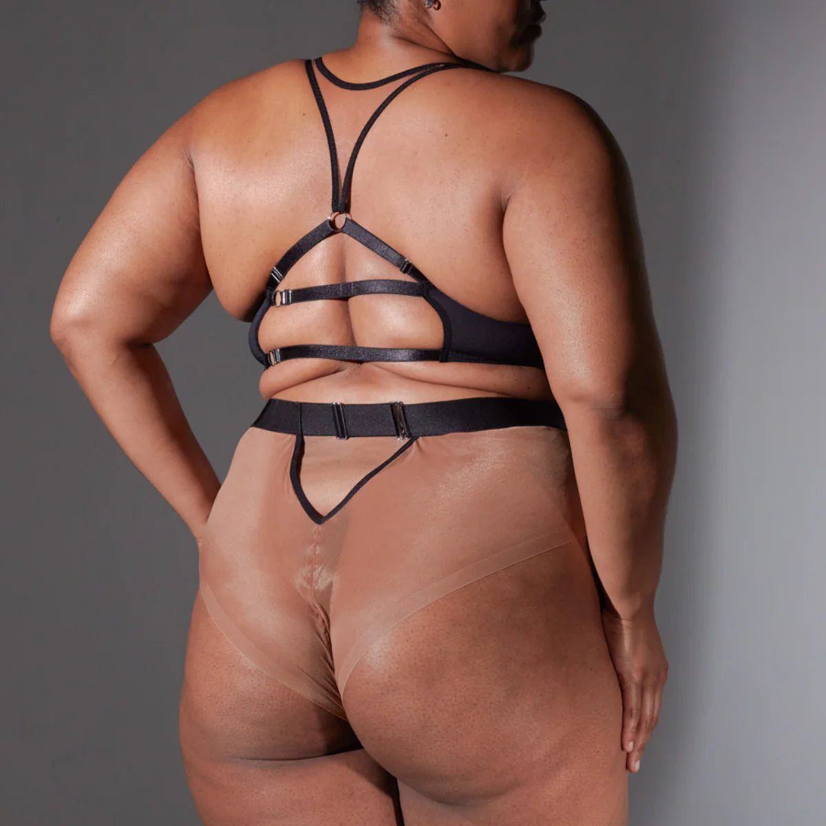 Medusa's Curse Embroidered High Waist Bikini in Butterscotch & Black
