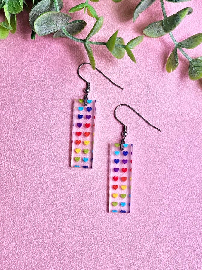 Bar Earrings in Rainbow Patterns