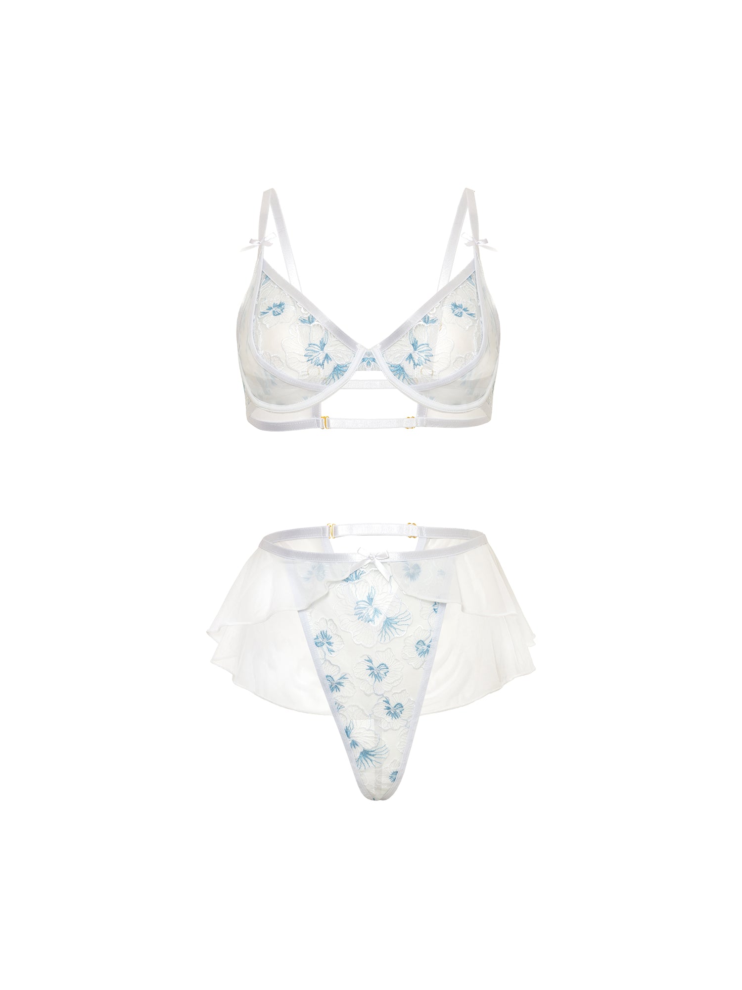 Exchanging Vows Underwire Bralette & Skirted Panty Set