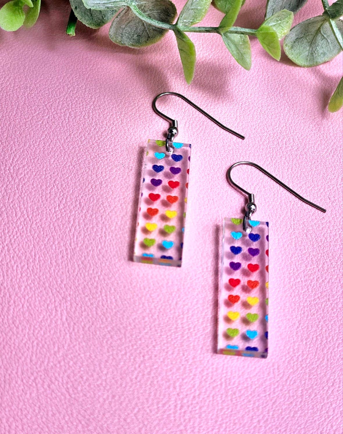 Bar Earrings in Rainbow Patterns