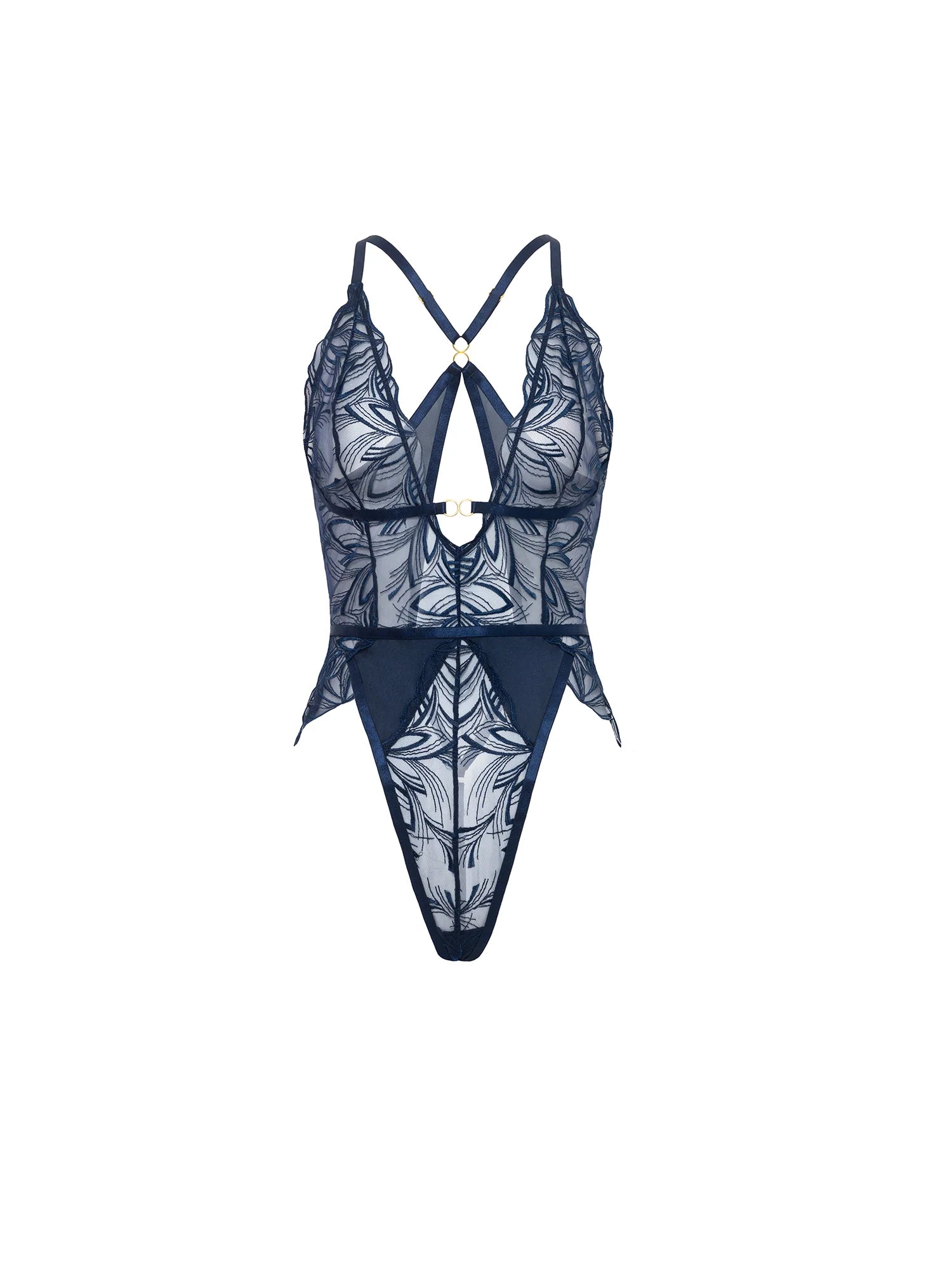 Trapped Me Plunge Embroidery Teddy