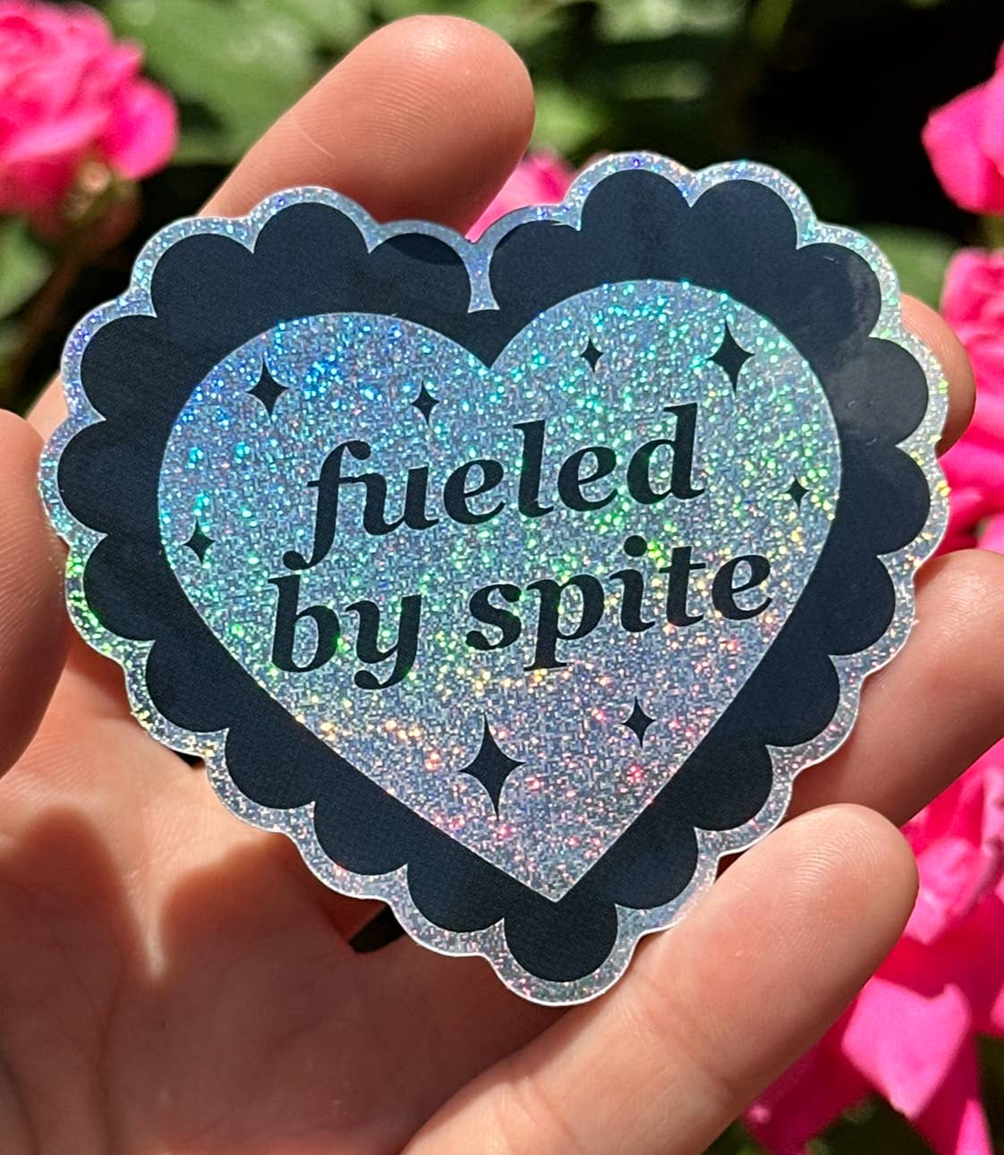 Fueled By Spite Heart Sticker