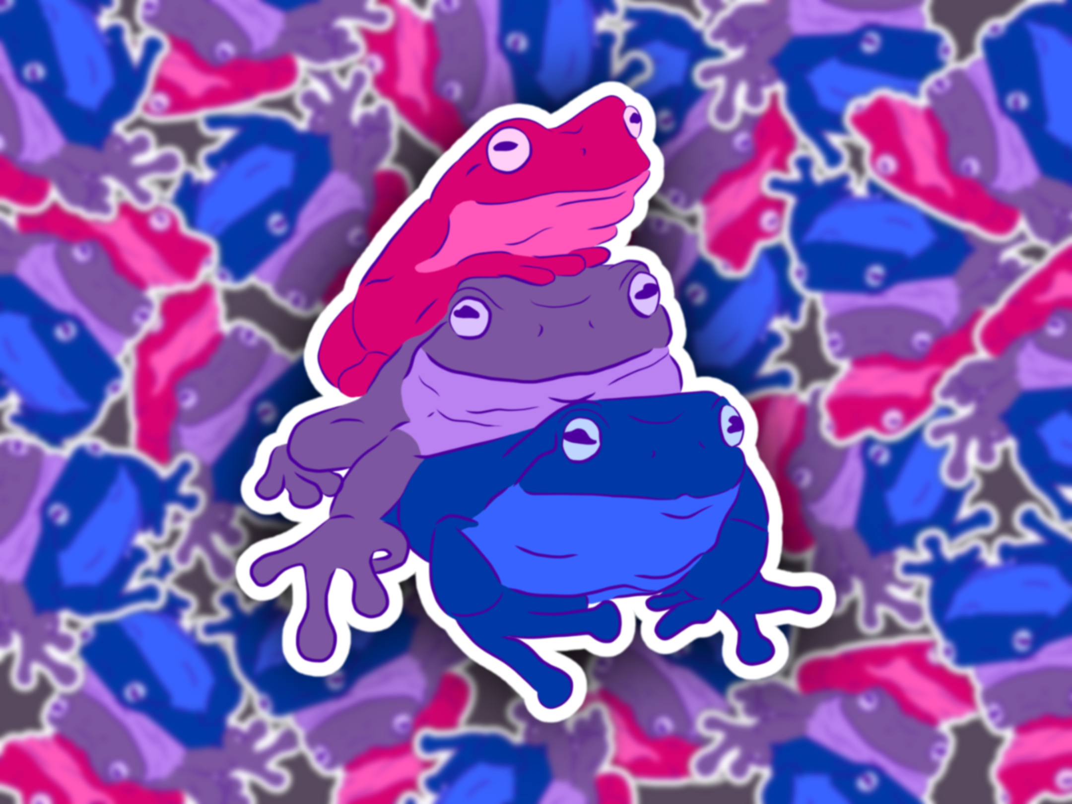 Bisexual Pride Frog Sticker