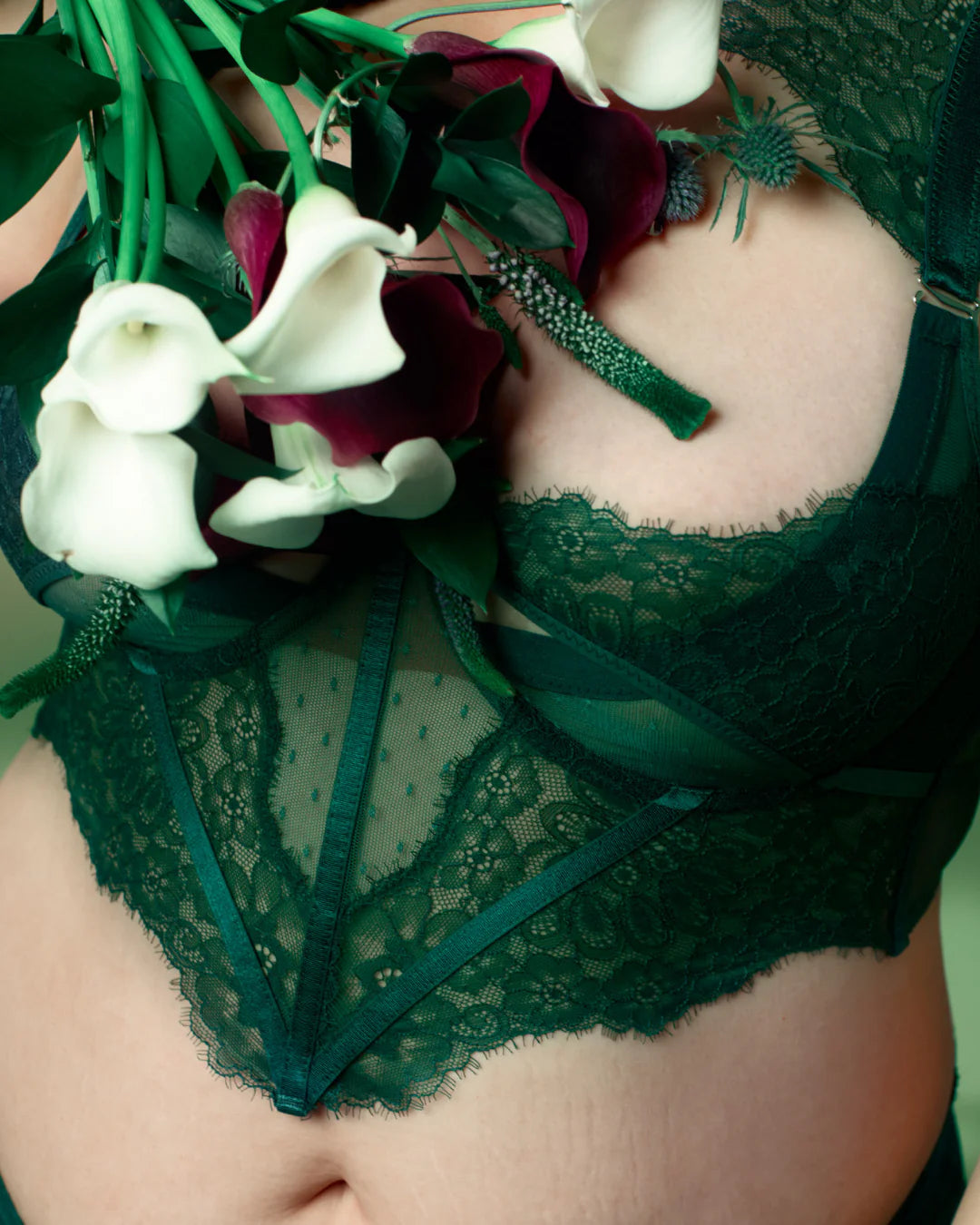 Old Love Minna's Bodice in Emerald Green