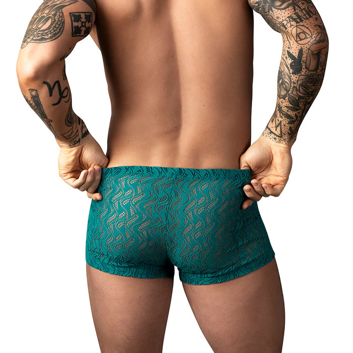 As it Ripples Lace Pouch Short in Teal