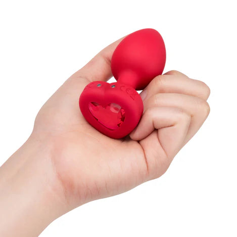 B-Vibe Vibrating Heart Jewel Plug in Red
