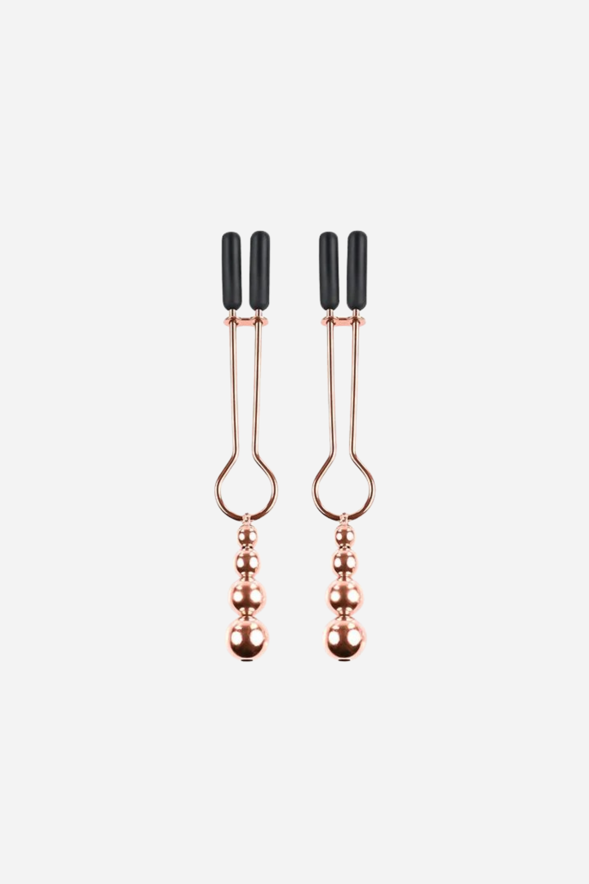 Ball Beaded Tweezer Style Nipple Clamps in Rose Gold