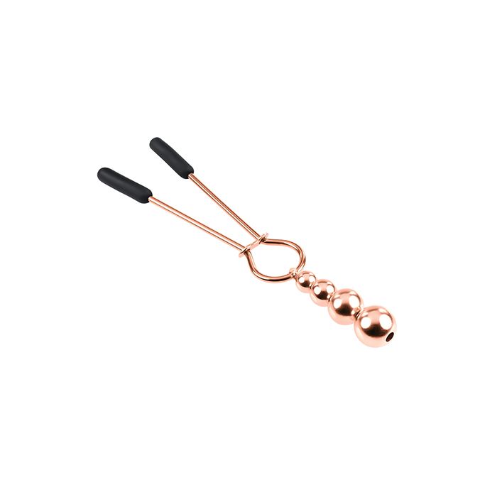 Ball Beaded Tweezer Style Nipple Clamps in Rose Gold