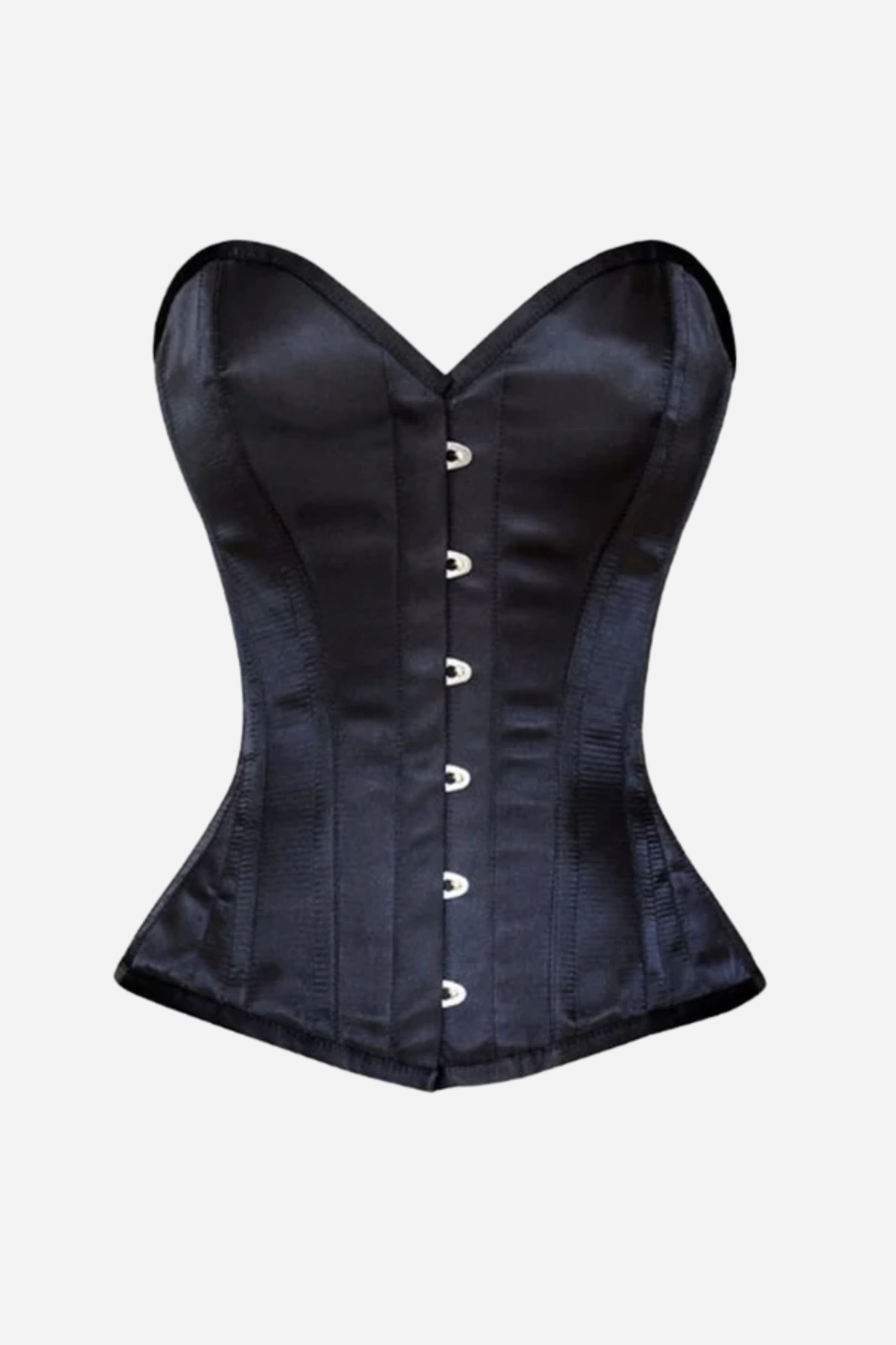 Certainly Sweetheart Overbust Corset in Black Satin