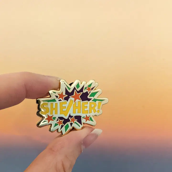 Comic POW! Pronoun Pins