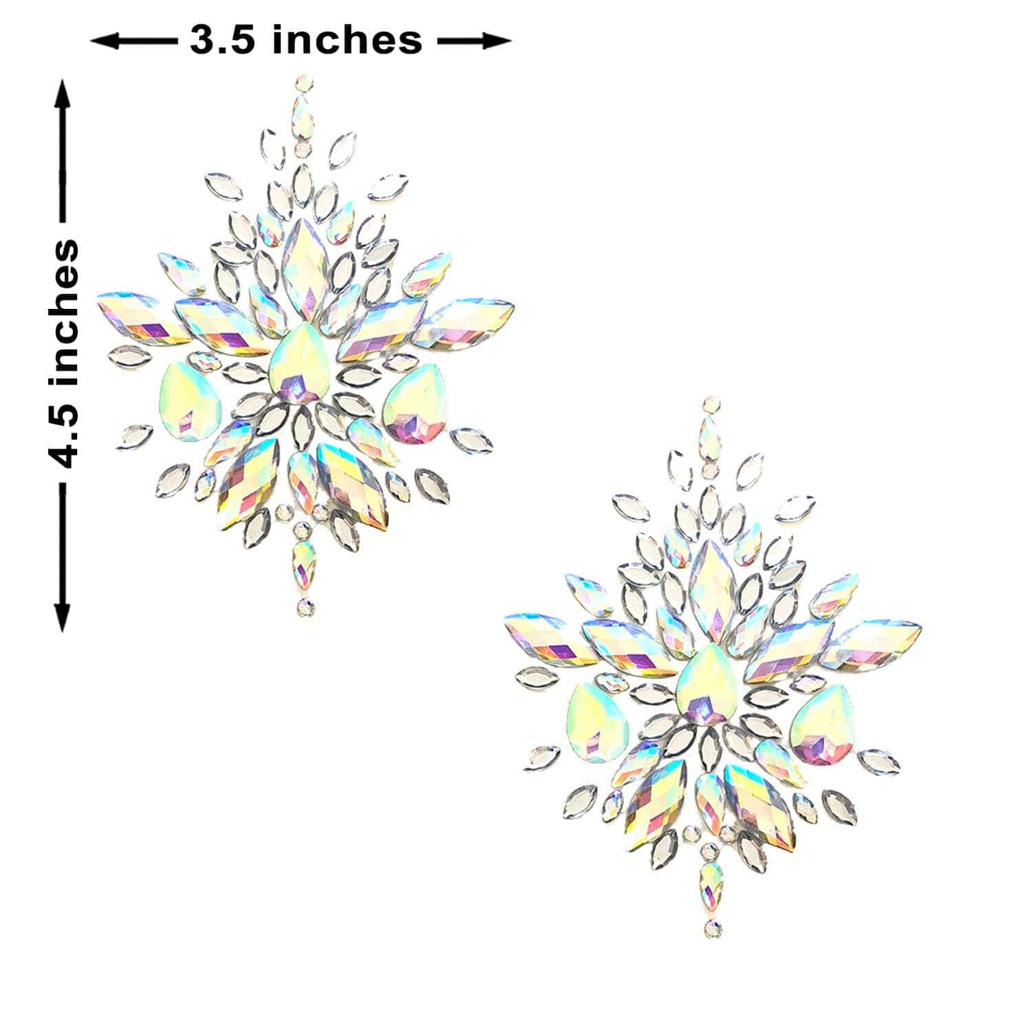 Crystal Icicle Nipple Pasties in Frozen Silver