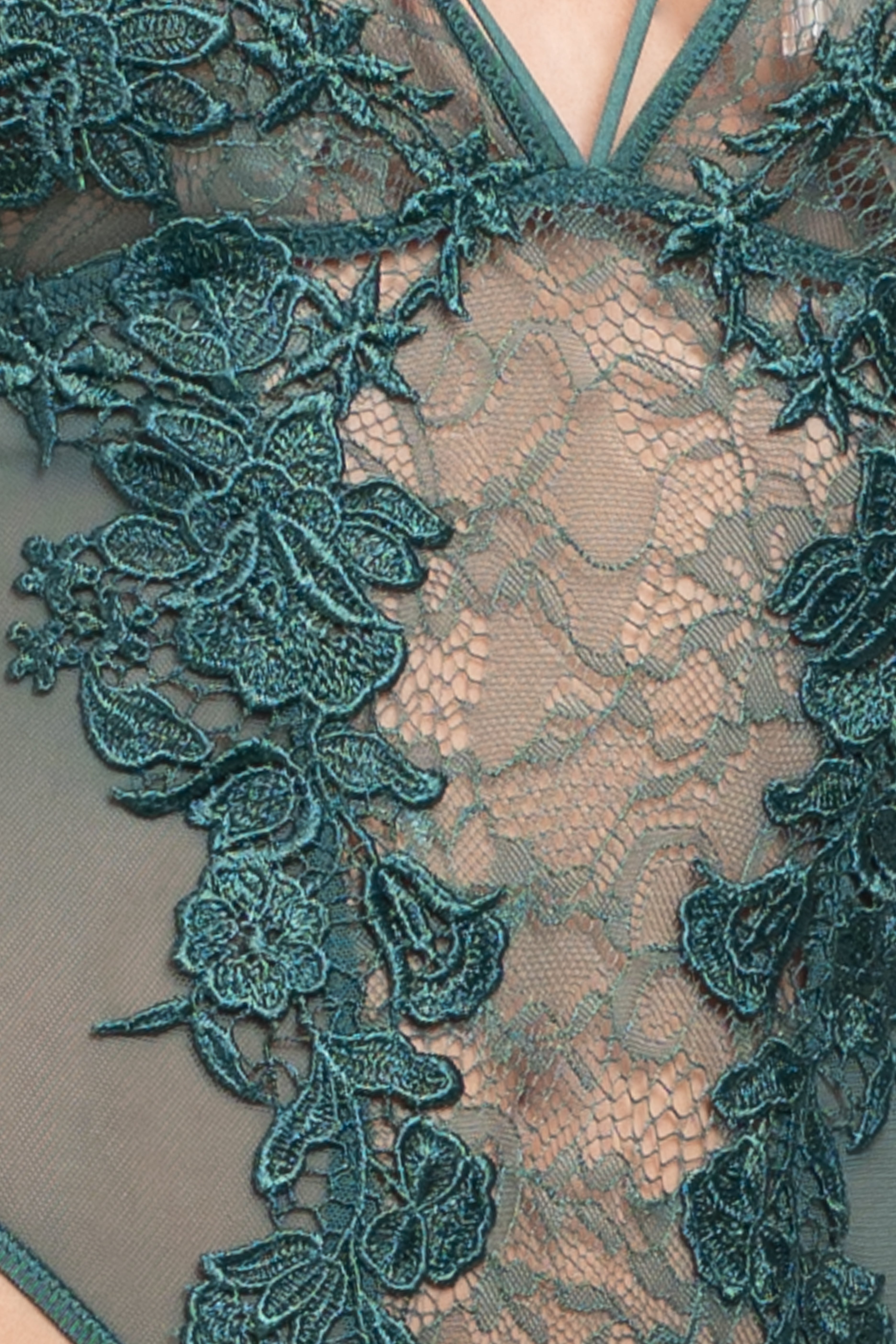 Devil's Advocate Embroidery Teddy in Juniper Green