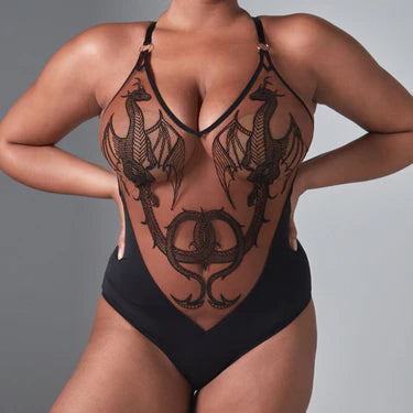 She Breathes Fire Dracona Bodysuit in Toffee