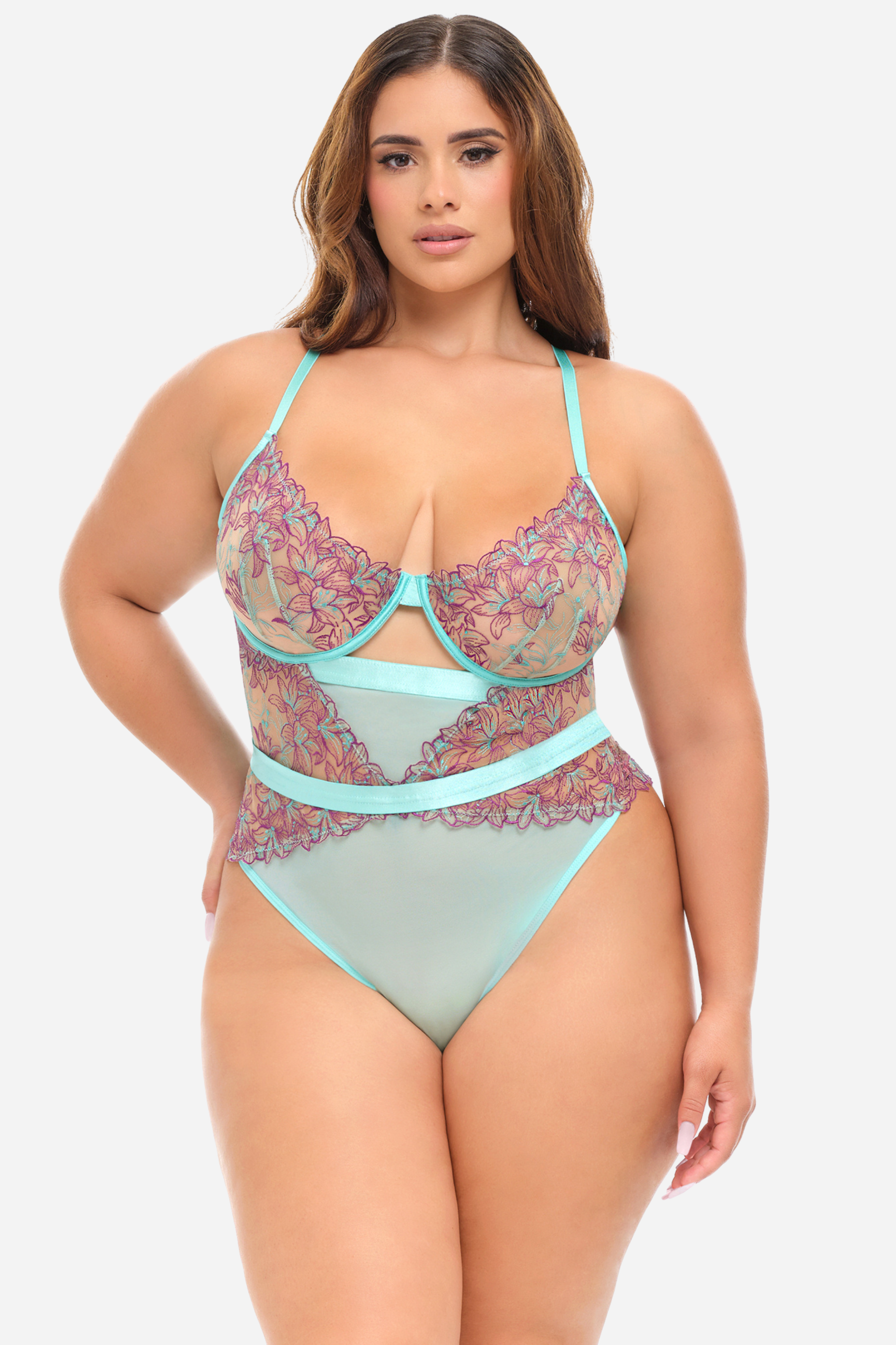 Easy On Me Embroidered Underwire Teddy