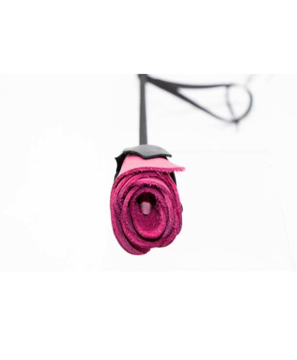 view looking into the rosebud shaped bdsm crop for impact play