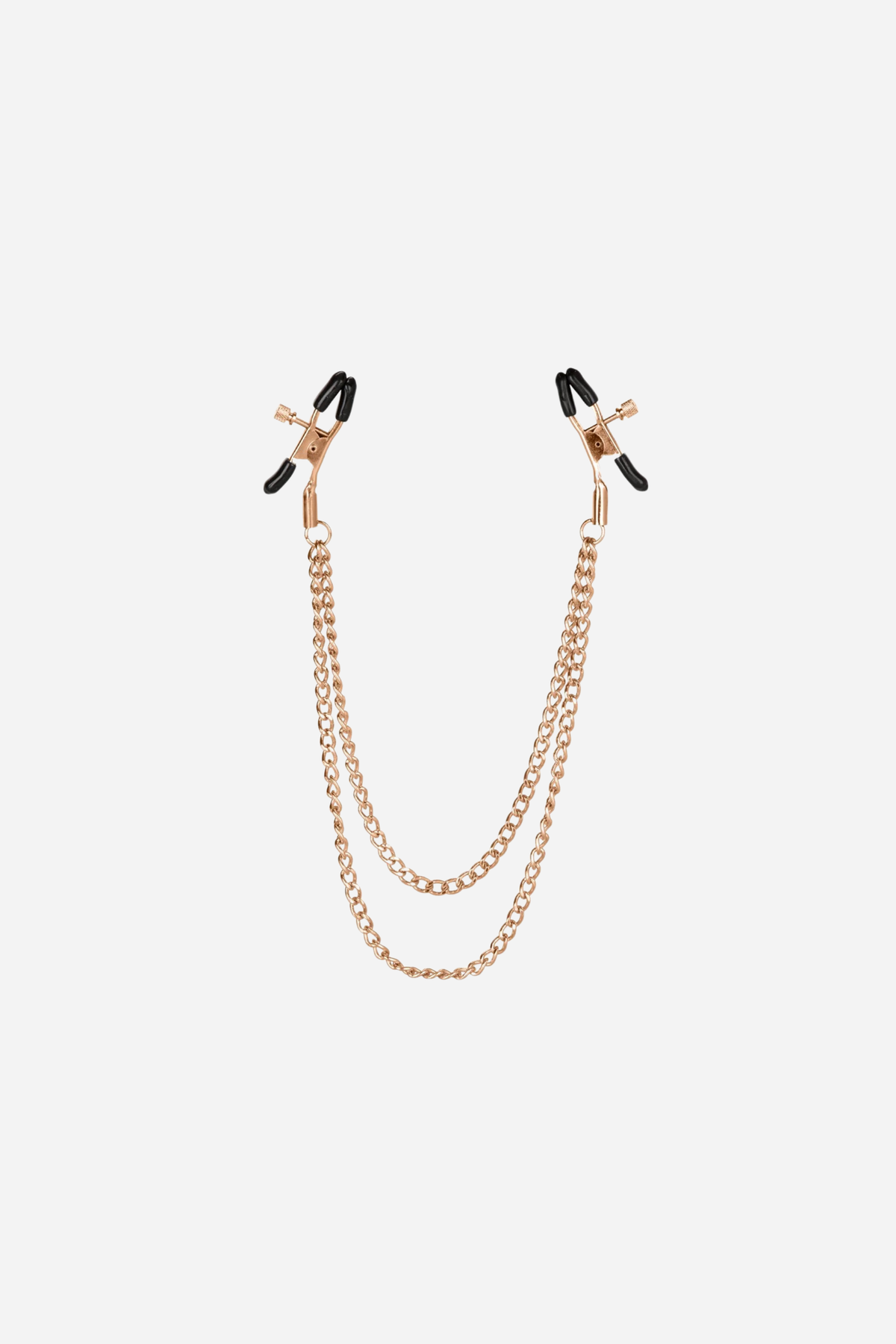 Entice Me Dual Chain Nipple Clamps in Rose Gold
