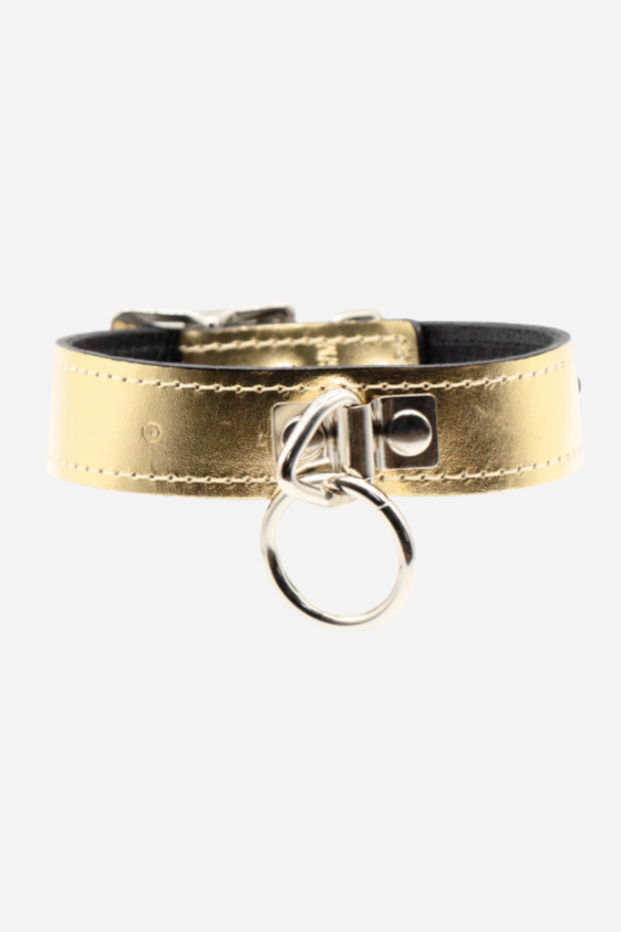 .Anything But Basic O-Ring Collar in Metallic Gold