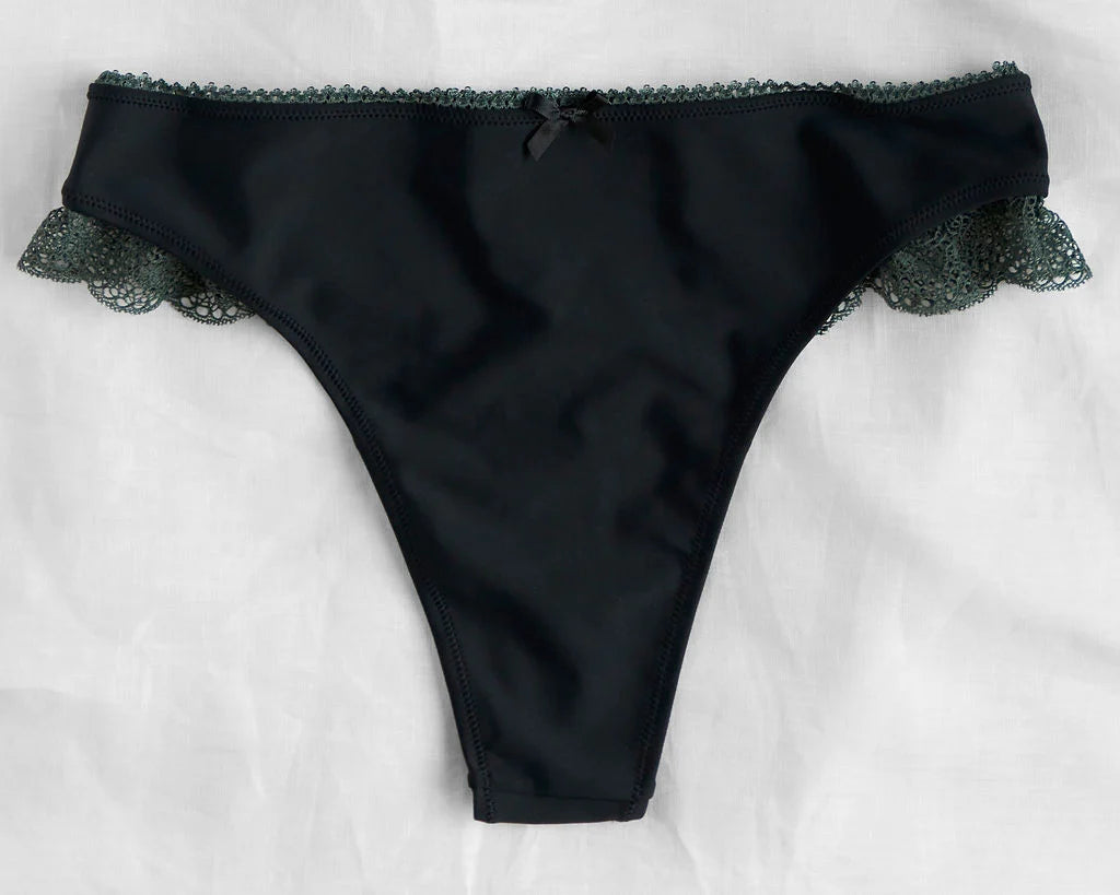 Floruisse Lucy Lace Thong in Slate Sage