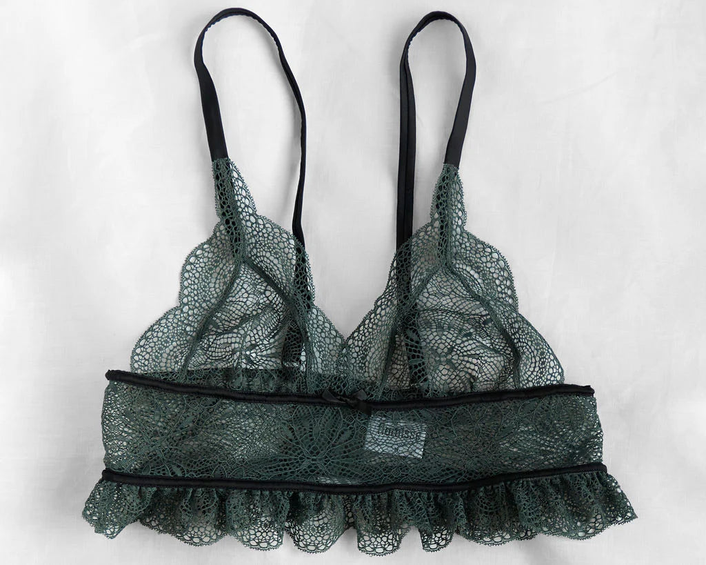 Floruisse Ru Lace Bralette in Slate Sage