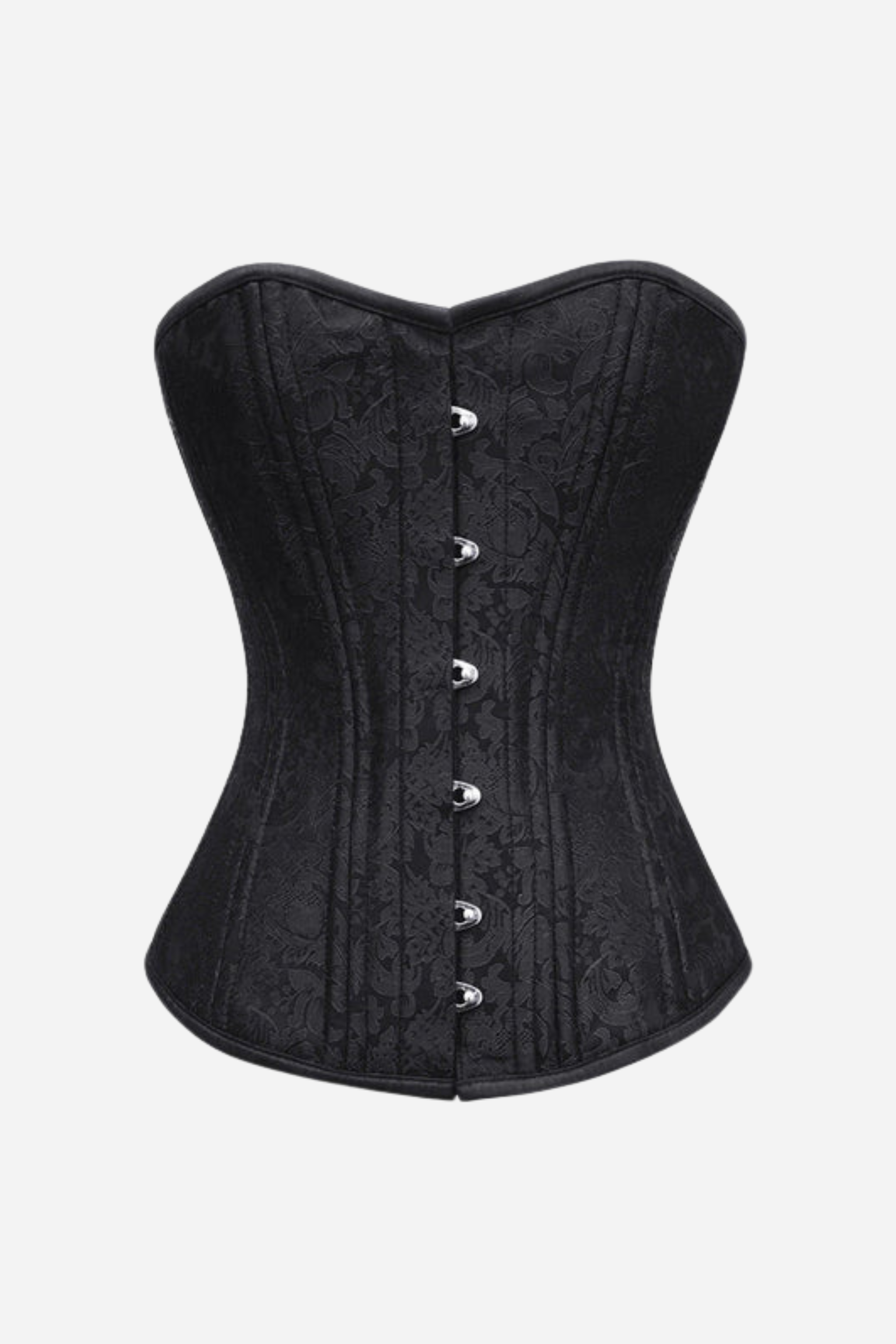 Flourish Overbust Corset in Black Brocade