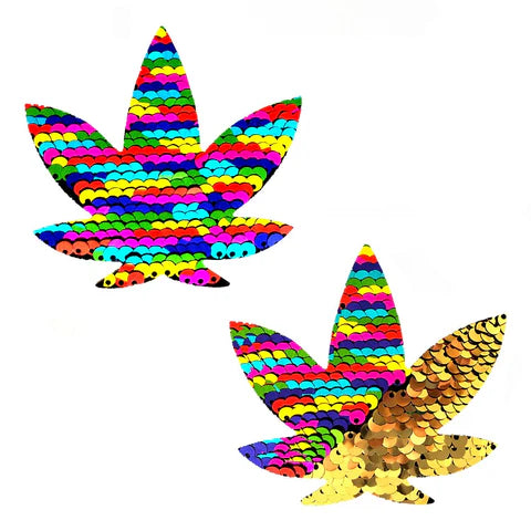 Funfetti Weed Leaf Sequin Nipple Pasties