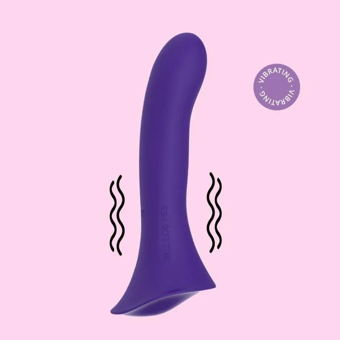 Fusion Vibrating Strap On Dil in Purple