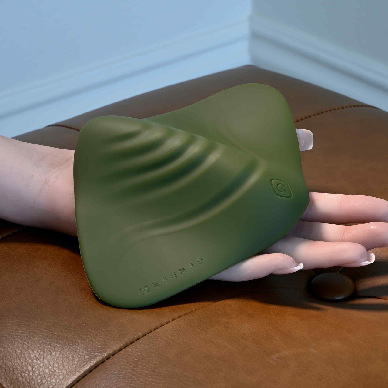 All the Pleasure Vibrating Grinding Pad in Olive Green