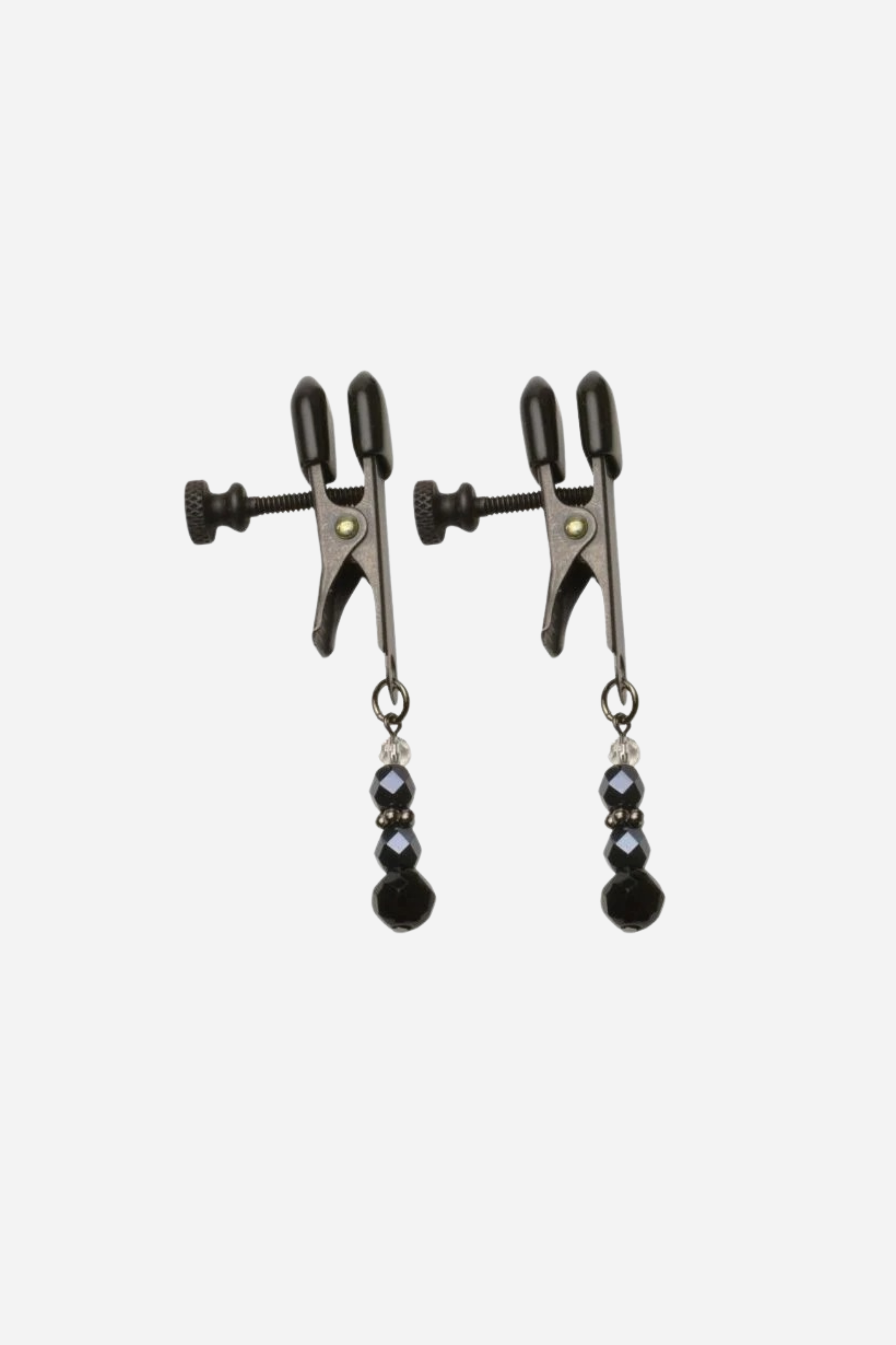 Glimmer Beads Adjustable Nipple Clamps in Black
