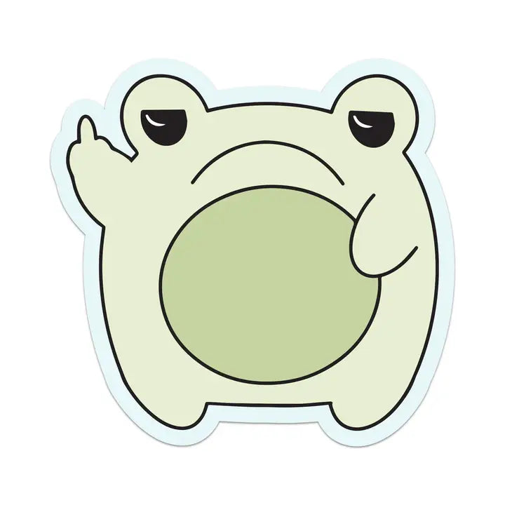 Grumpy Frog Middle Finger Sticker