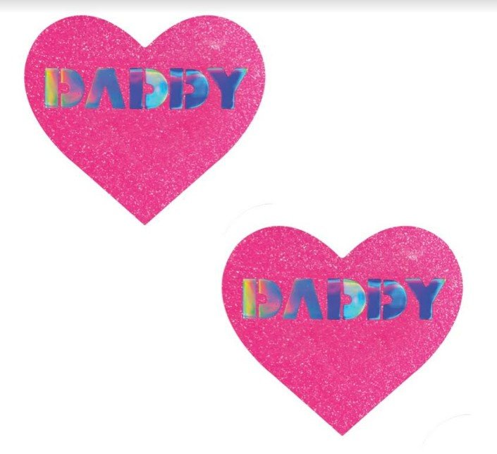 Heart Holographic Daddy Nipple Pasties