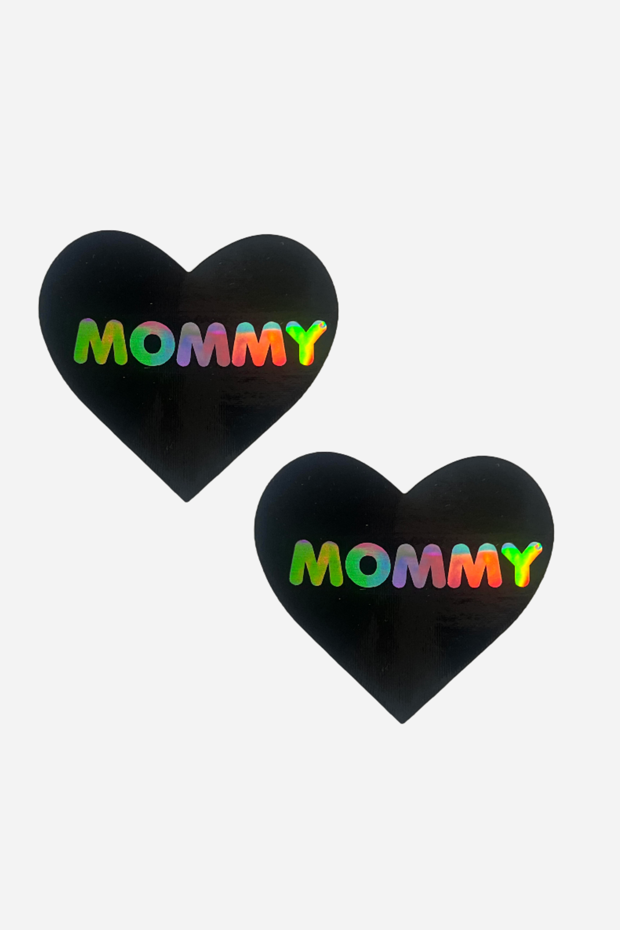 Heart Holographic Mommy Nipple Pasties