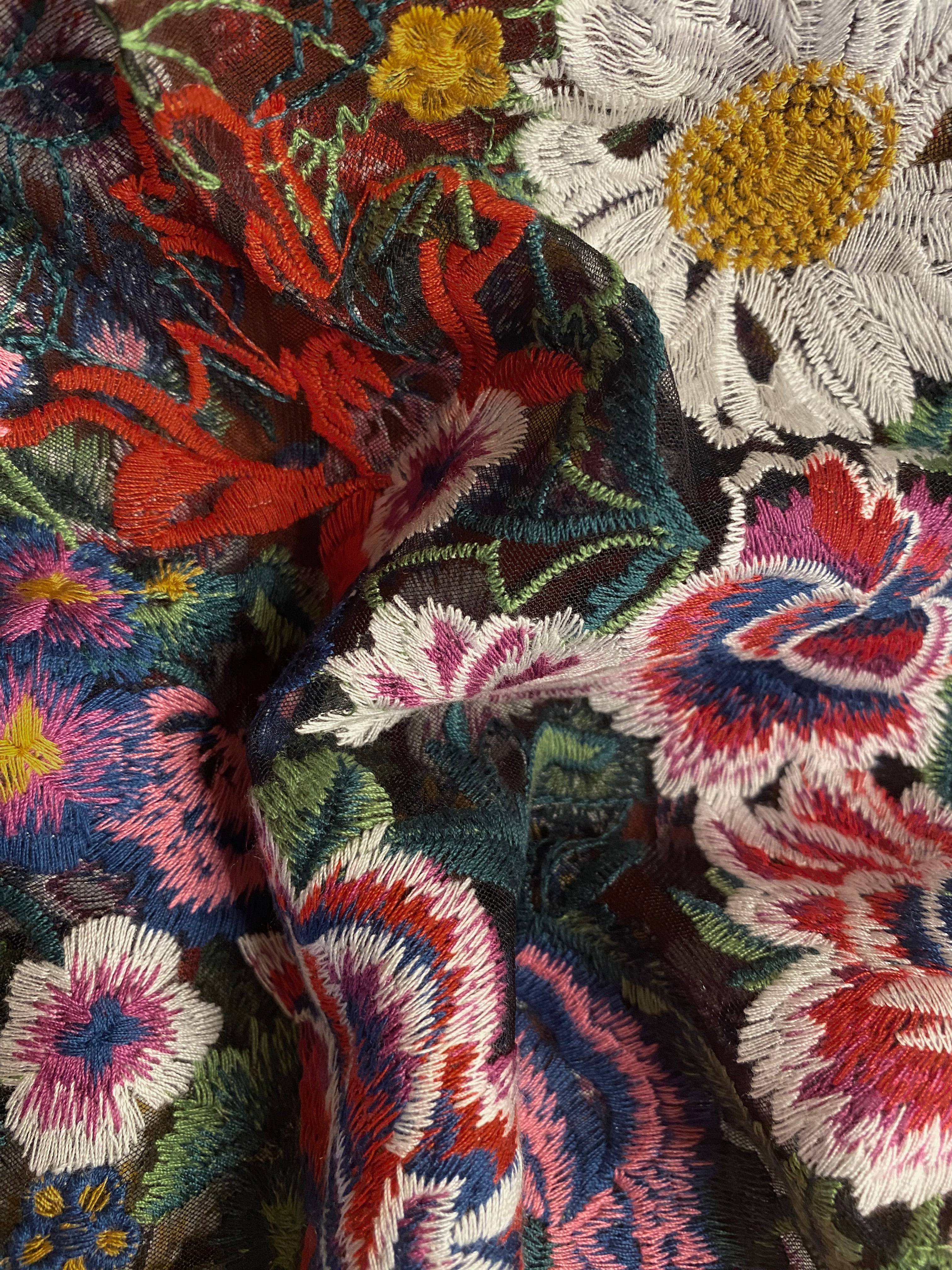 Kilo Brava Embroidery Cami in Black & Multi Floral