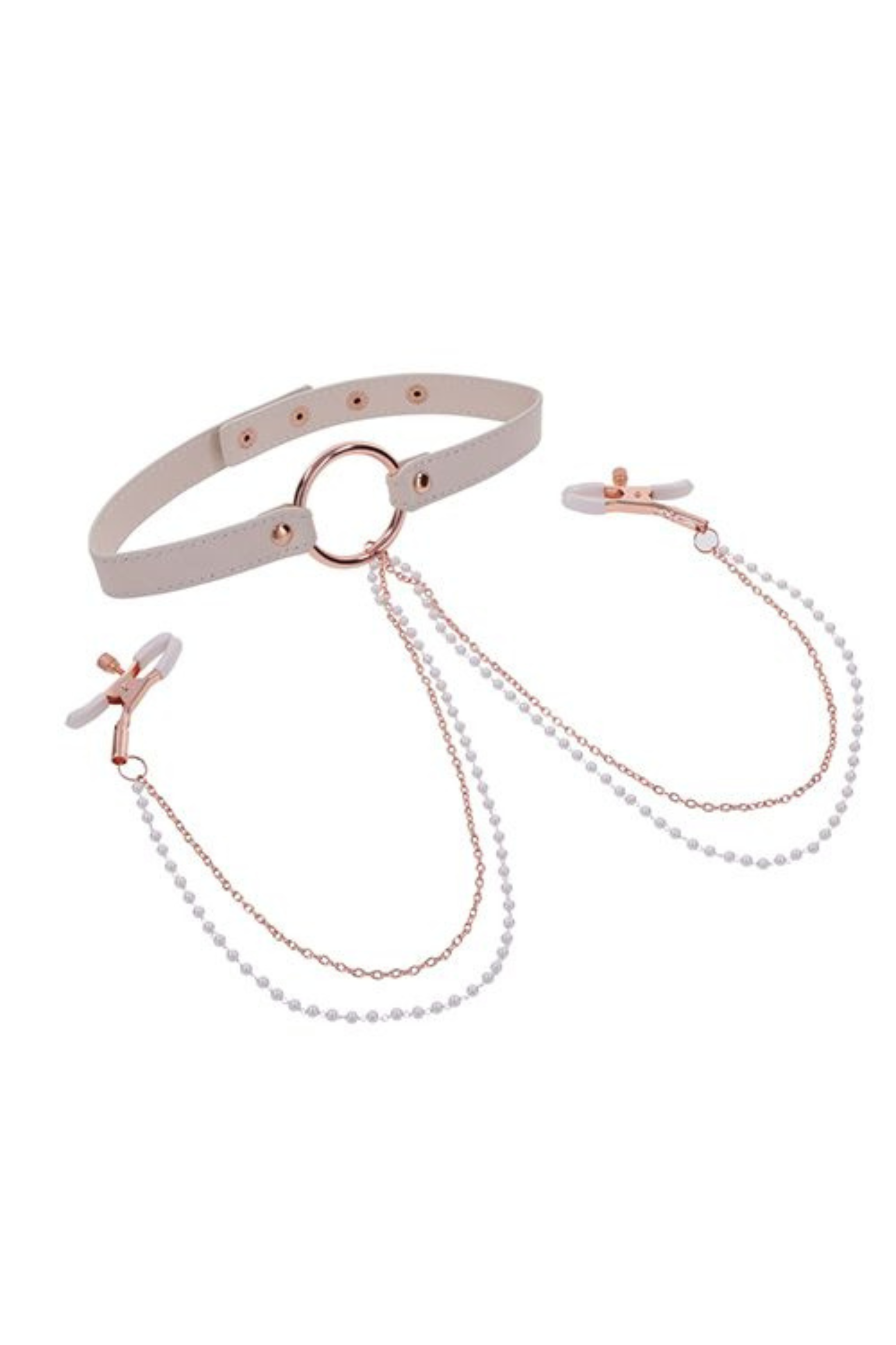 Inner Flirt Collar & Clamps Set in Peachy Cream Pink