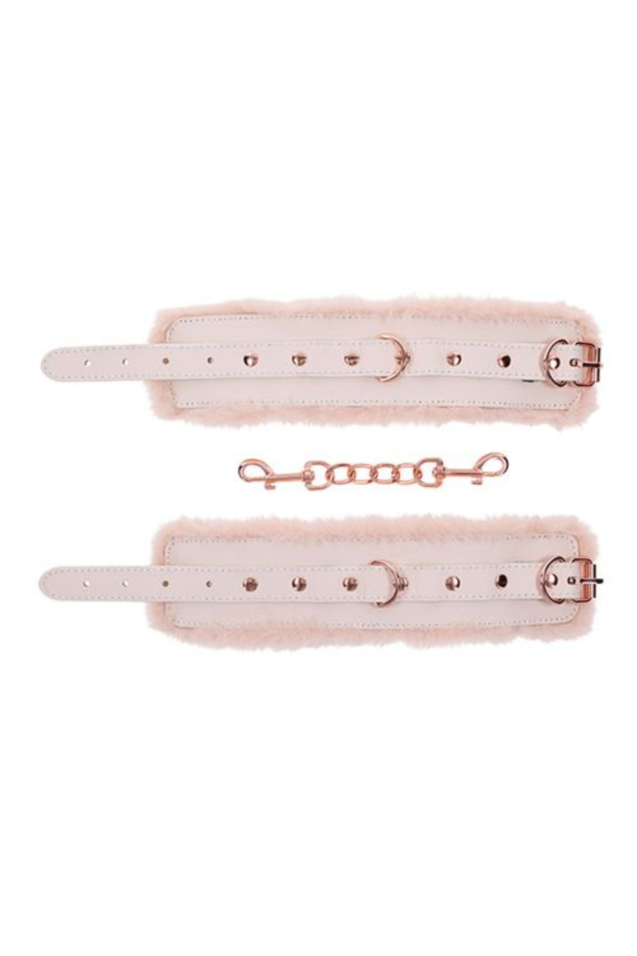 Inner Flirt Faux Fur Cuff Set in Peachy Cream Pink