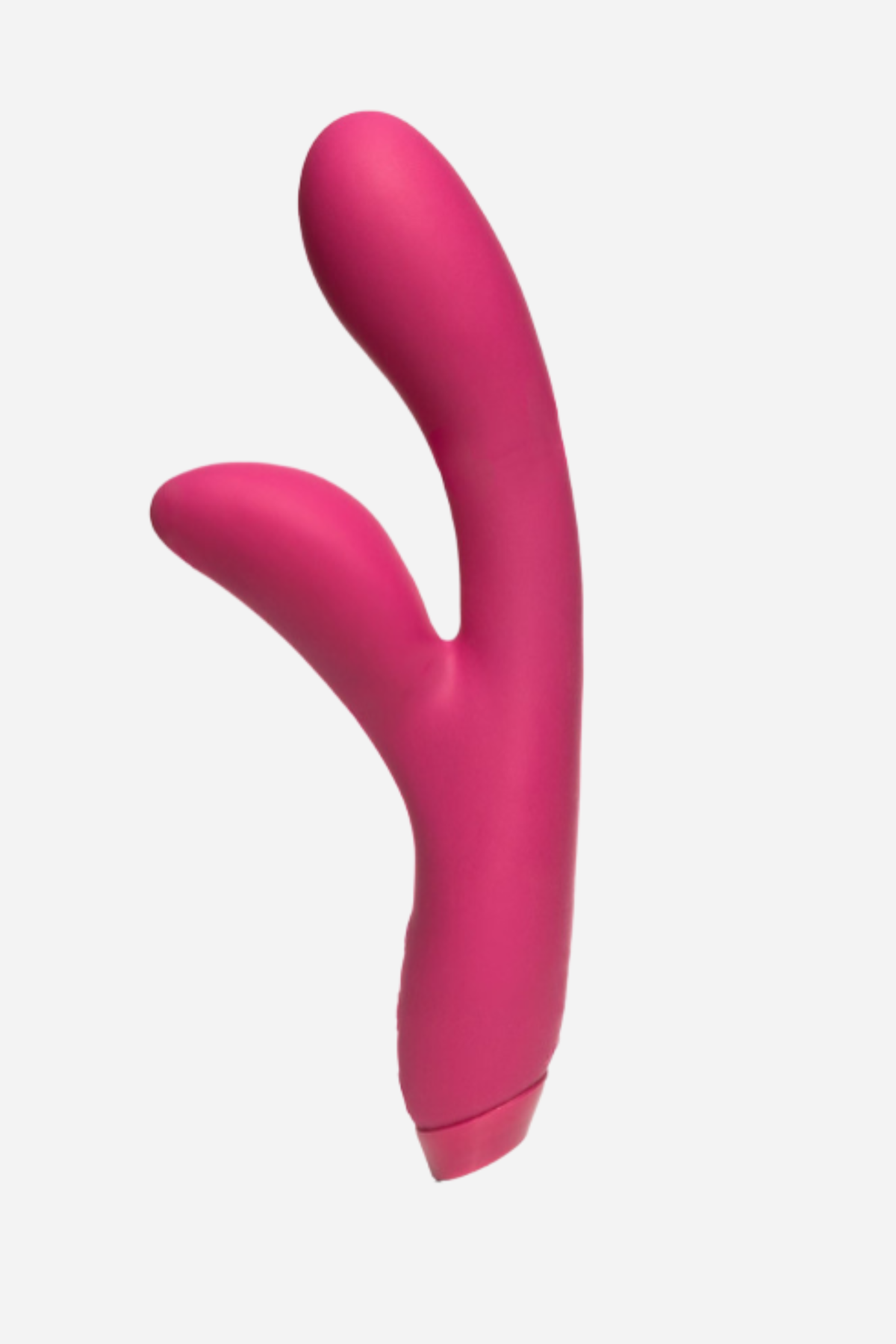 Je Joue Hera rabbit vibrator in Fuchsia standing upright, showing the curved G-spot shaft and clitoral arm on a light grey background