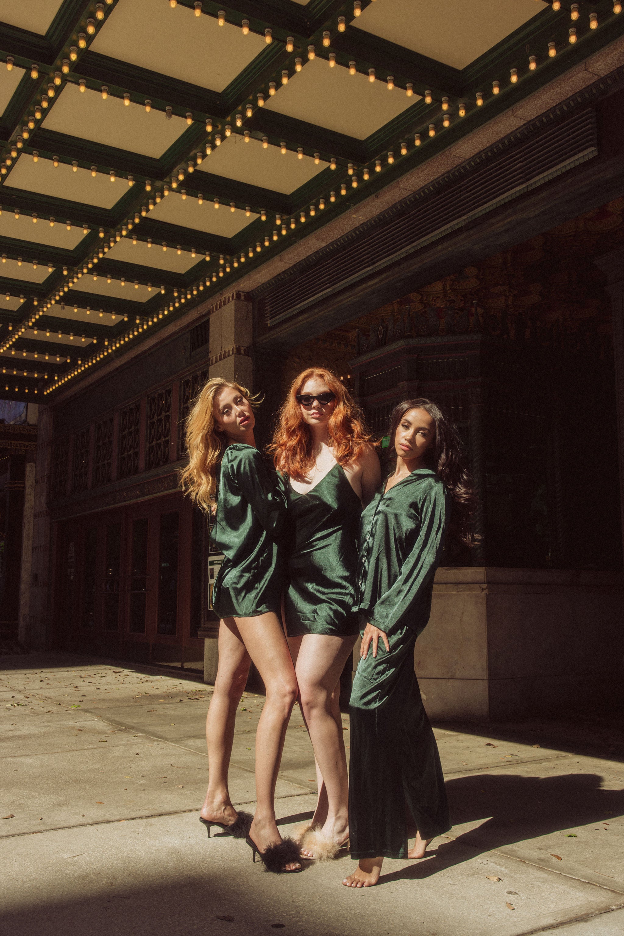 Kilo Brava Satin Cowl Back Mini Dress in Forest Green