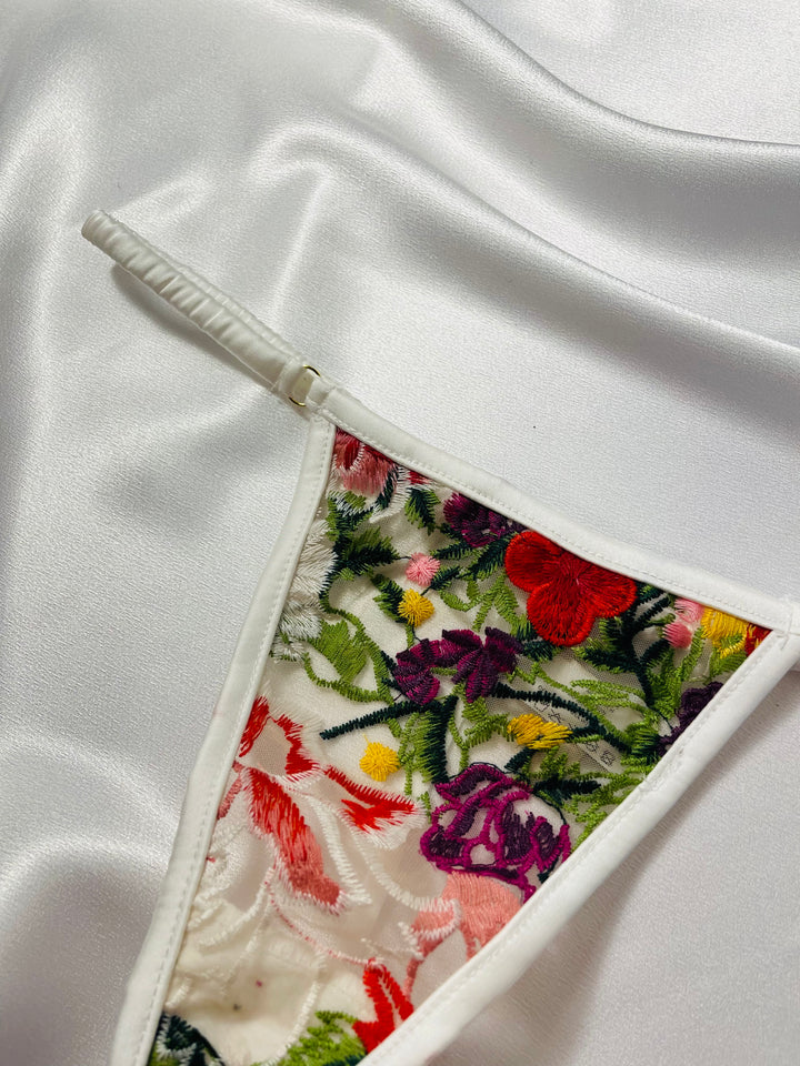 +Kilo Brava Embroidery G-String in Multi Floral