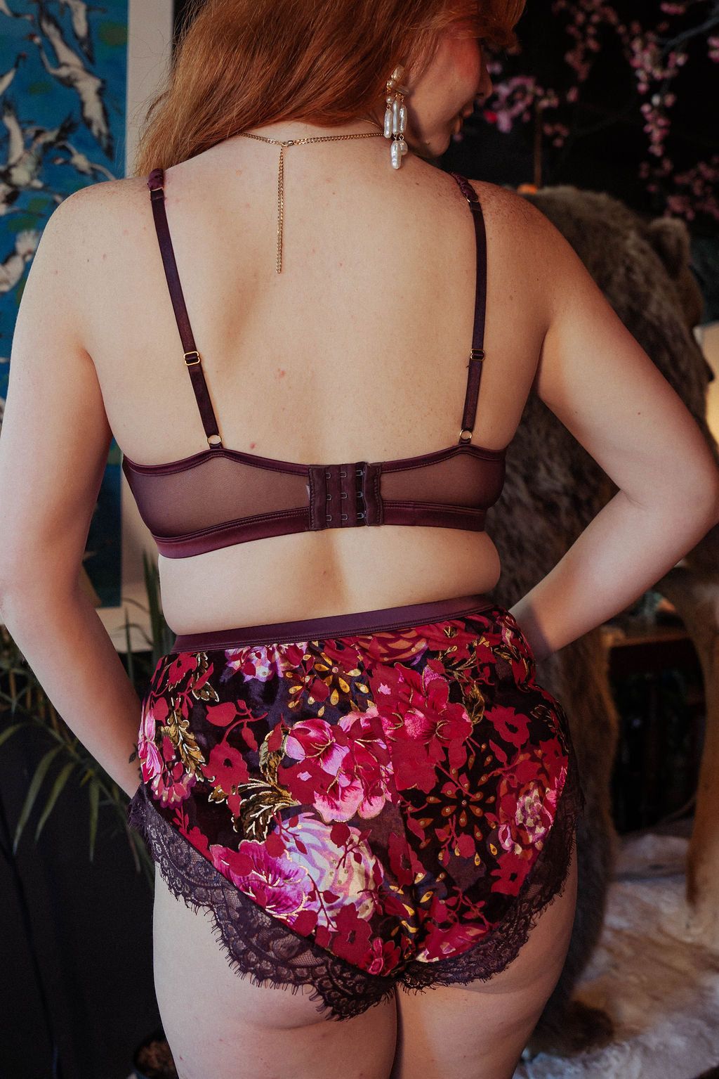 Kilo Brava Velvet Burnout Tap Shorts in Tapestry Florals