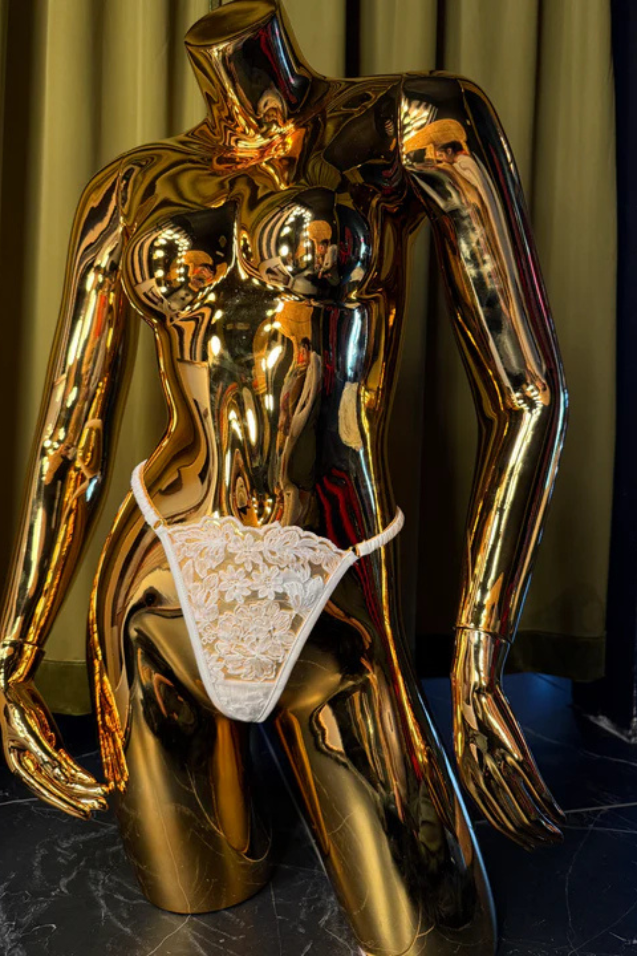Kilo Brava Embroidery G-String in White