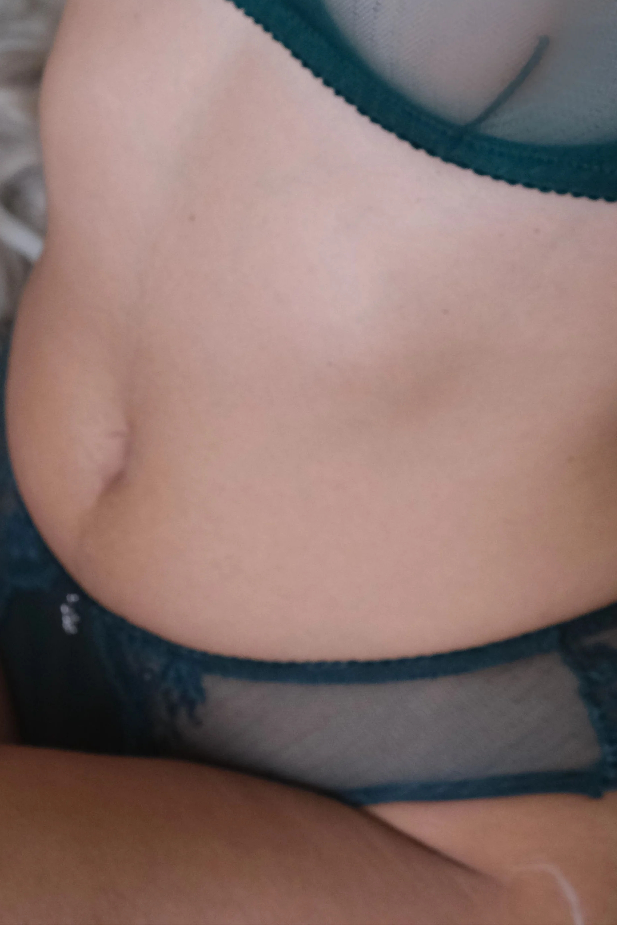 Kim Cheeky Lace Panty in Emerald by Amour d'Agnette