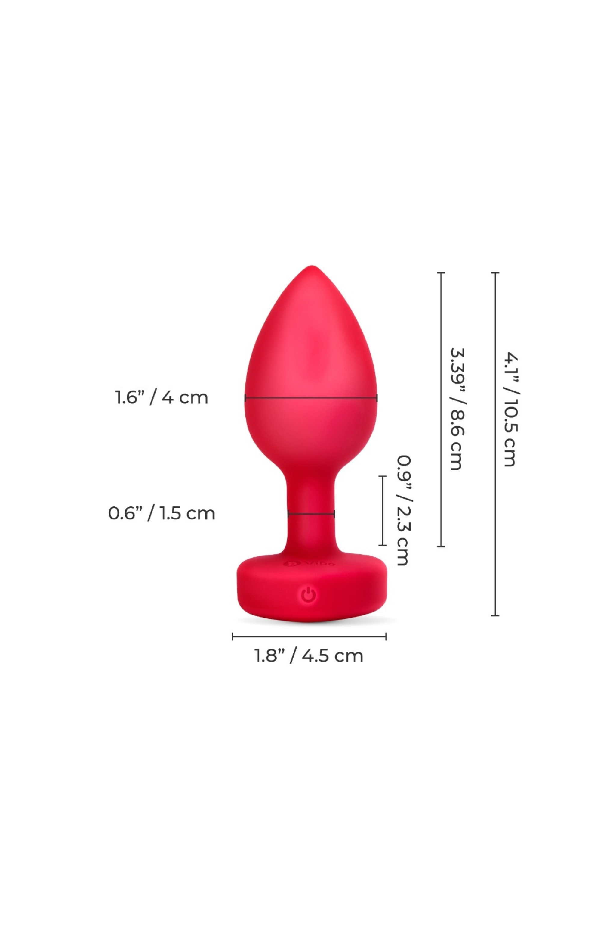 B-Vibe Vibrating Heart Jewel Plug in Red