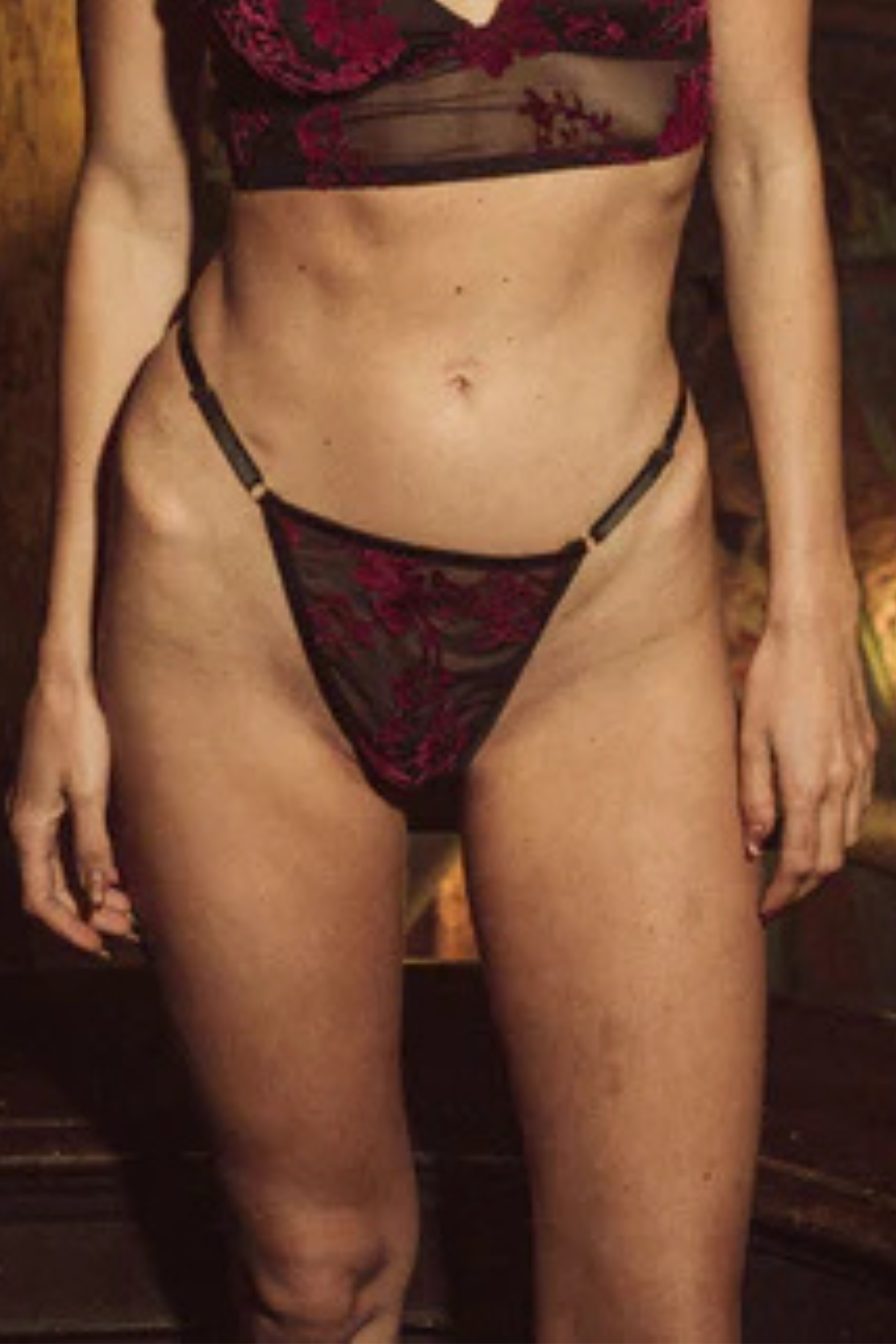 Kilo Brava Burnout G-String in Boysenberry