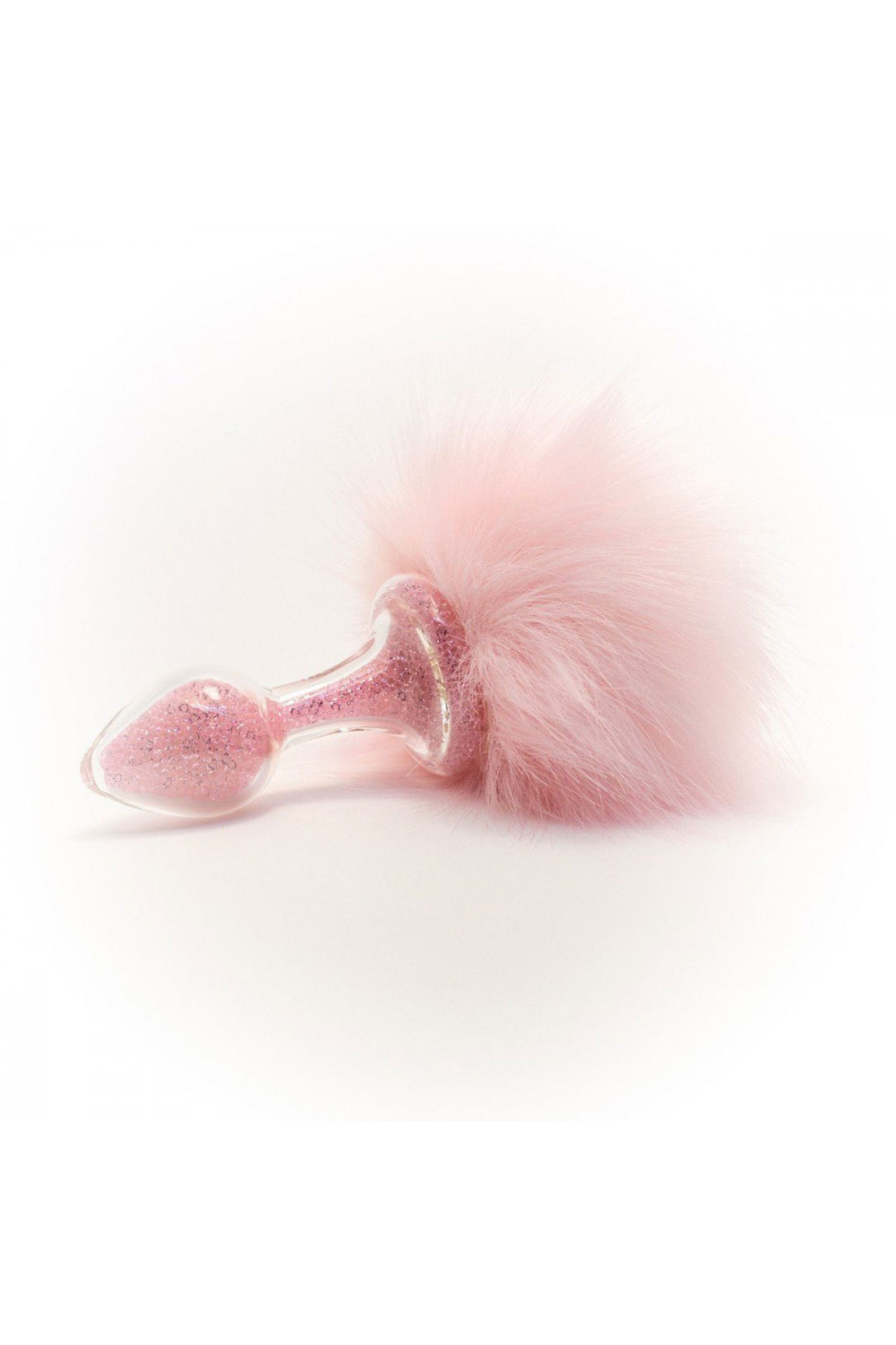 Crystal Small Glass Sparkle Plug Pink Bunny Tail