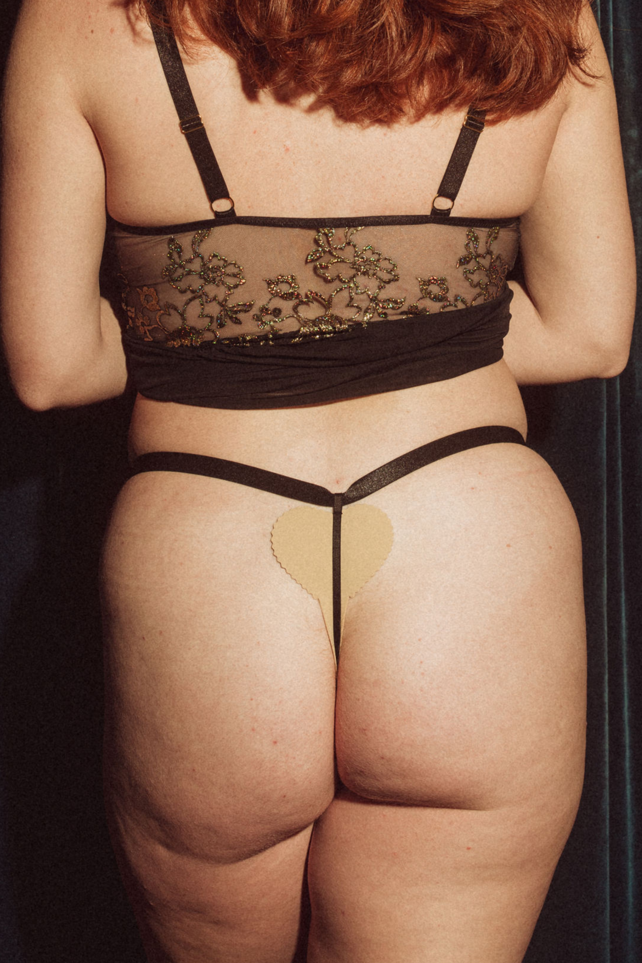 Kilo Brava Embroidery G-String in Black & Gold