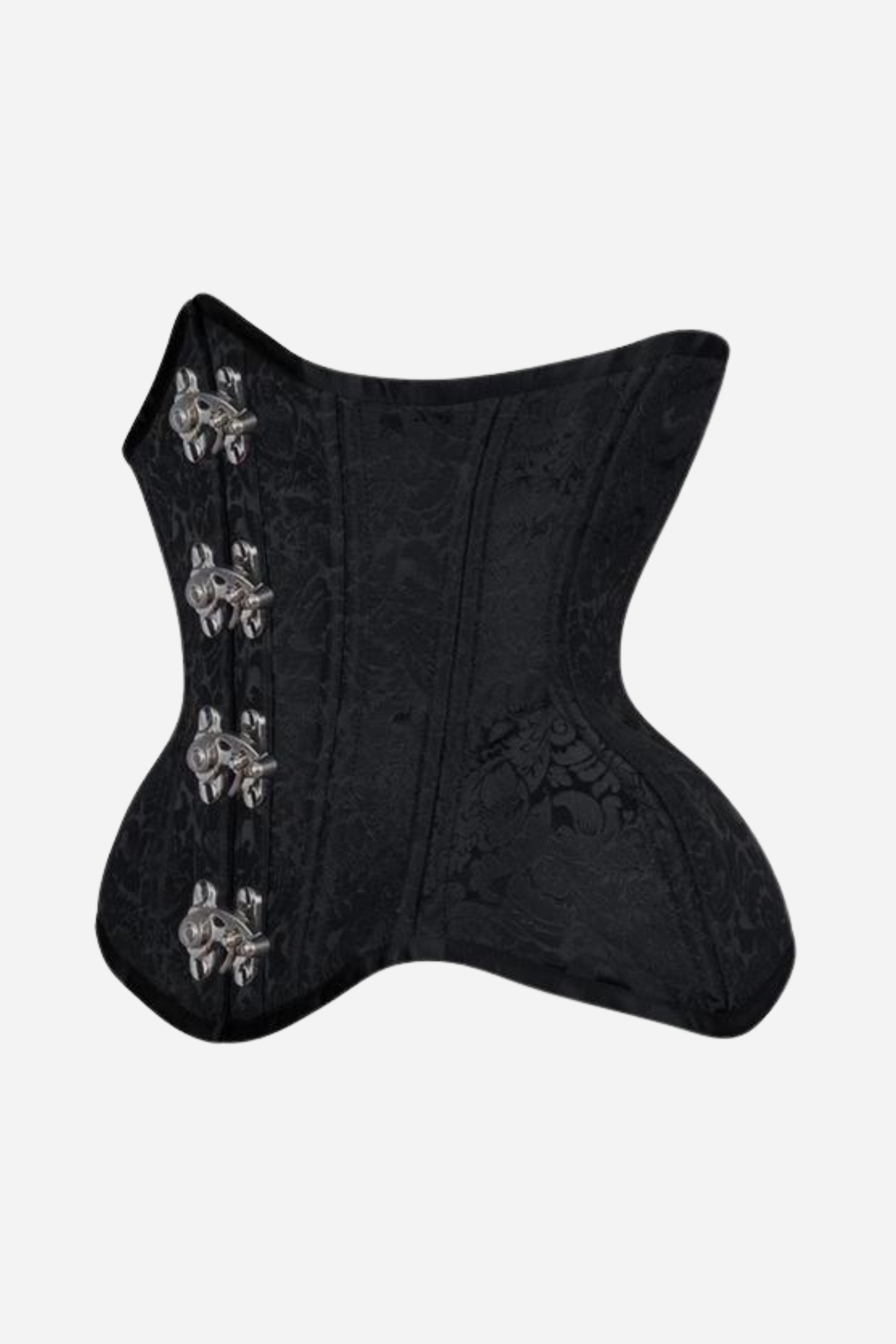Hide and Seek Steampunk Curvy Underbust in Black Brocade