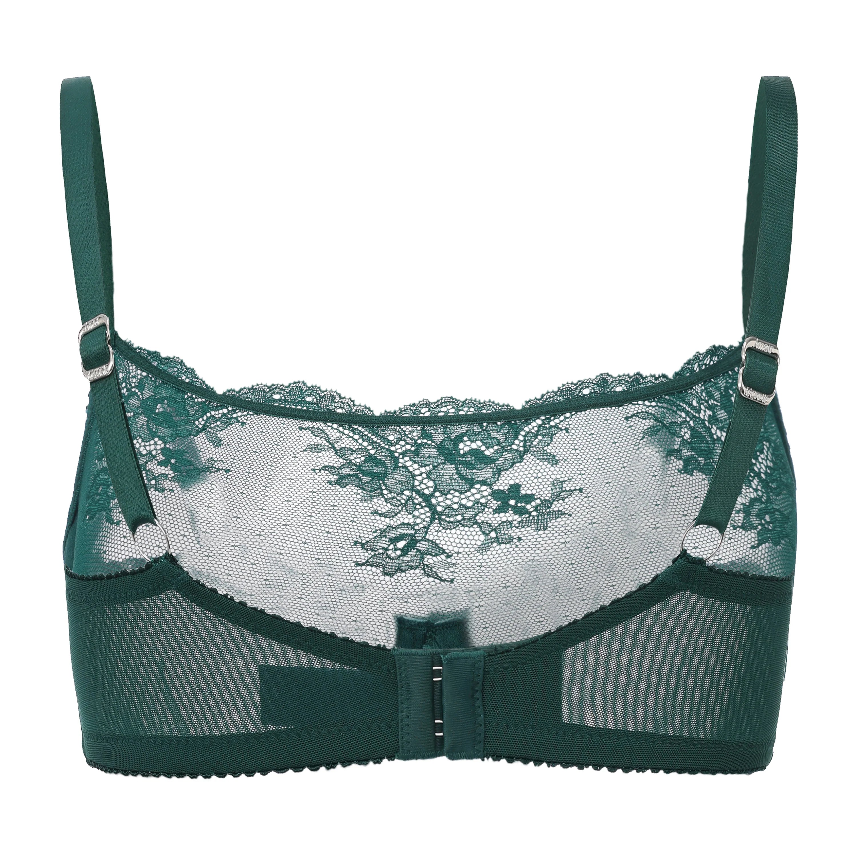 Kim Lace Underwire Bra in Emerald by Amour d'Agnette